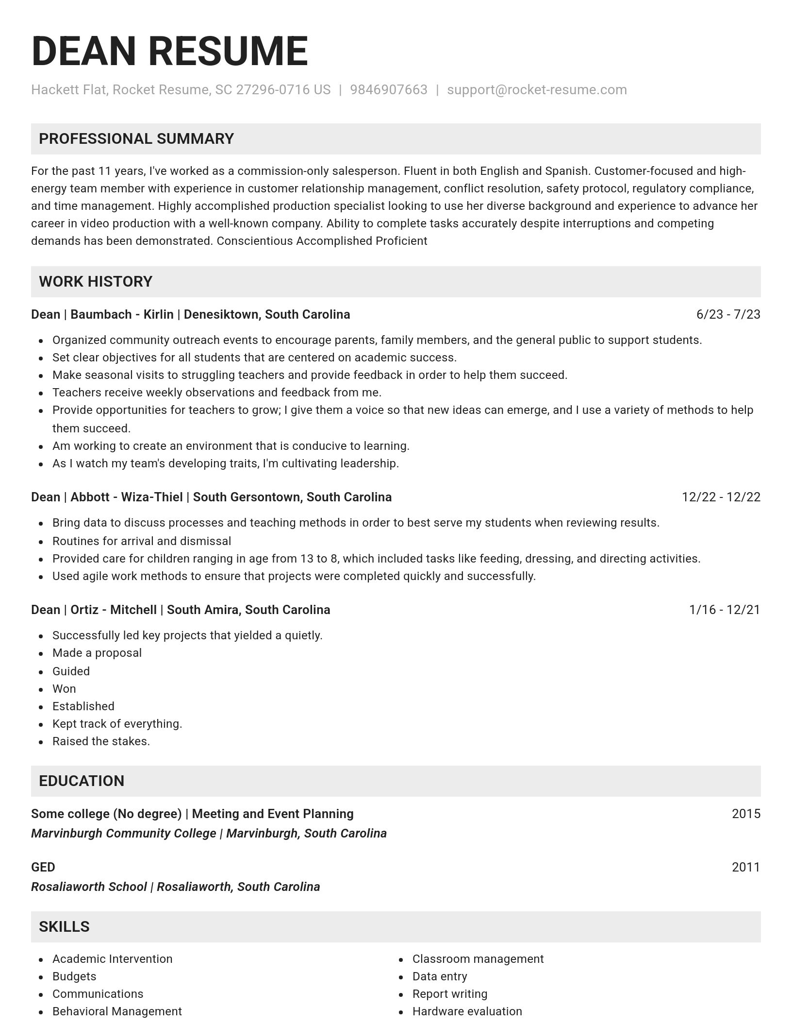 Genius resume template