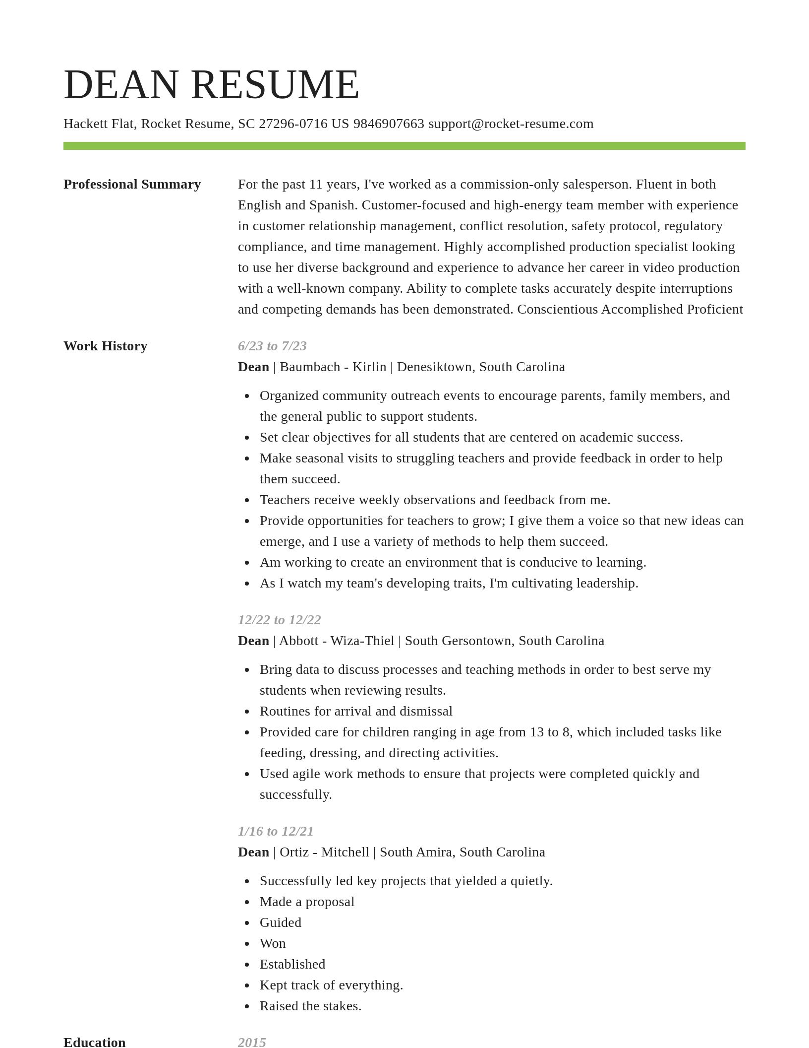 Smart resume template