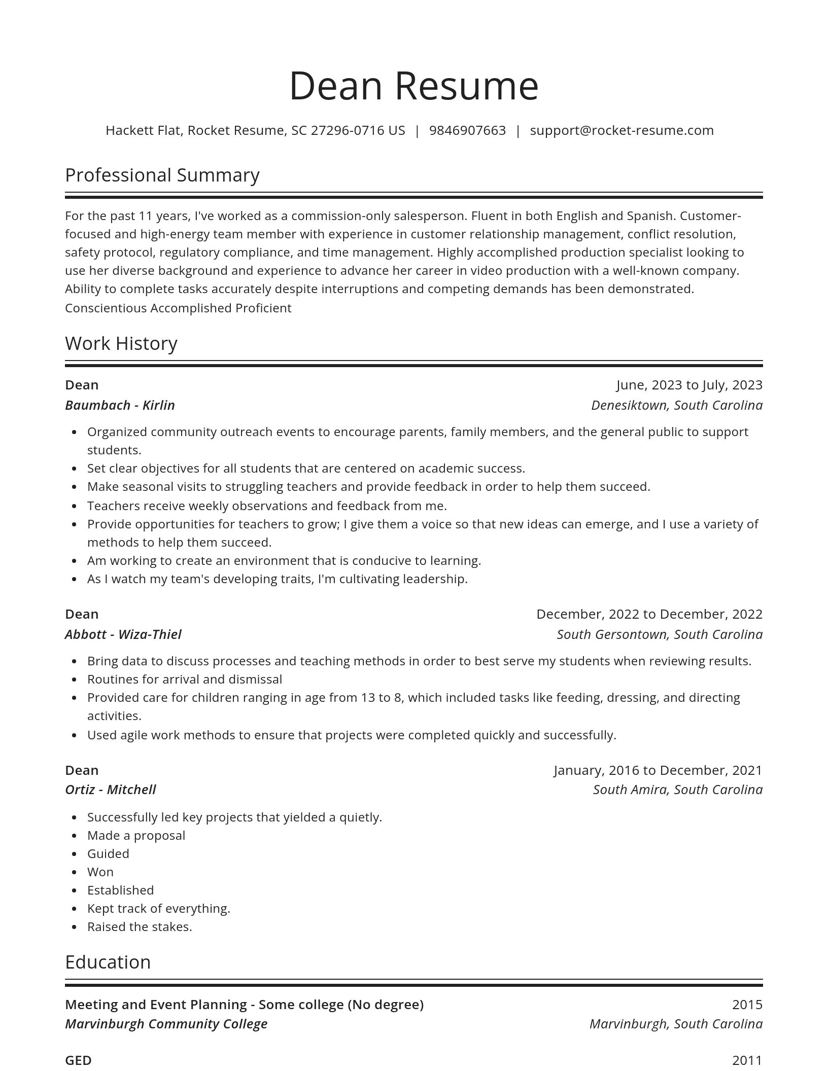 Spotlight resume template