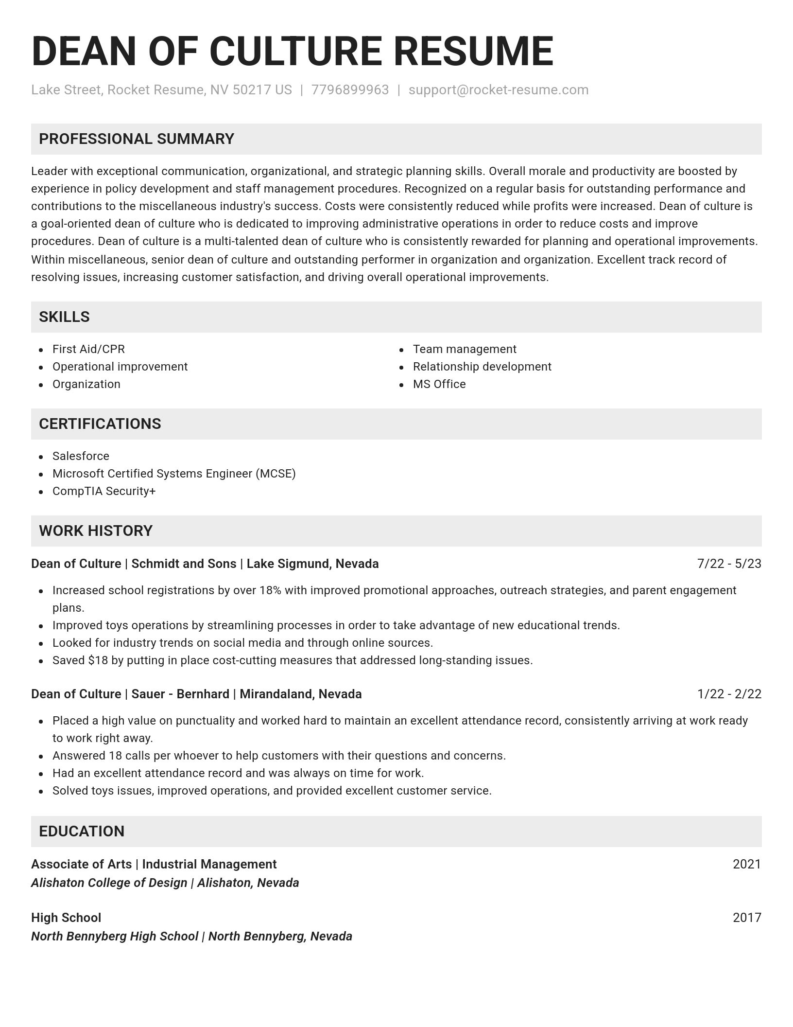 Genius resume template