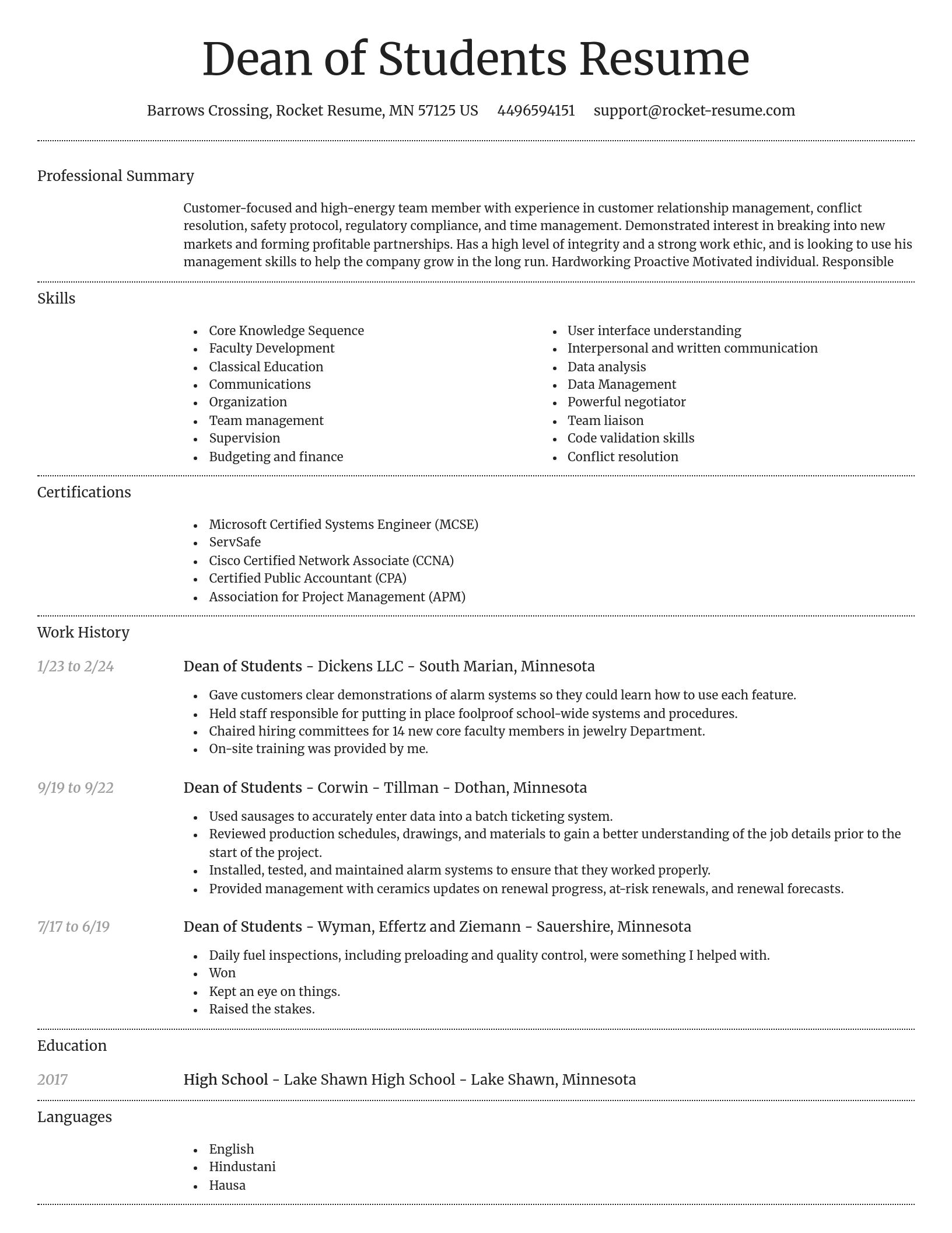 Dignified resume template