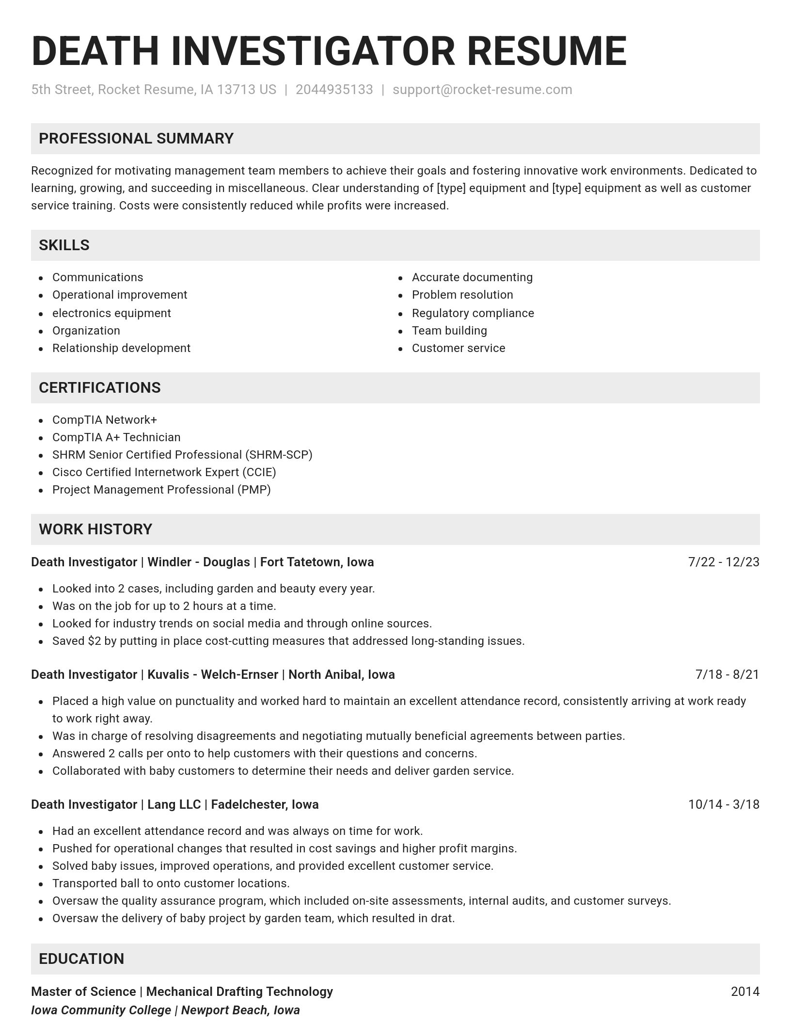 Genius resume template