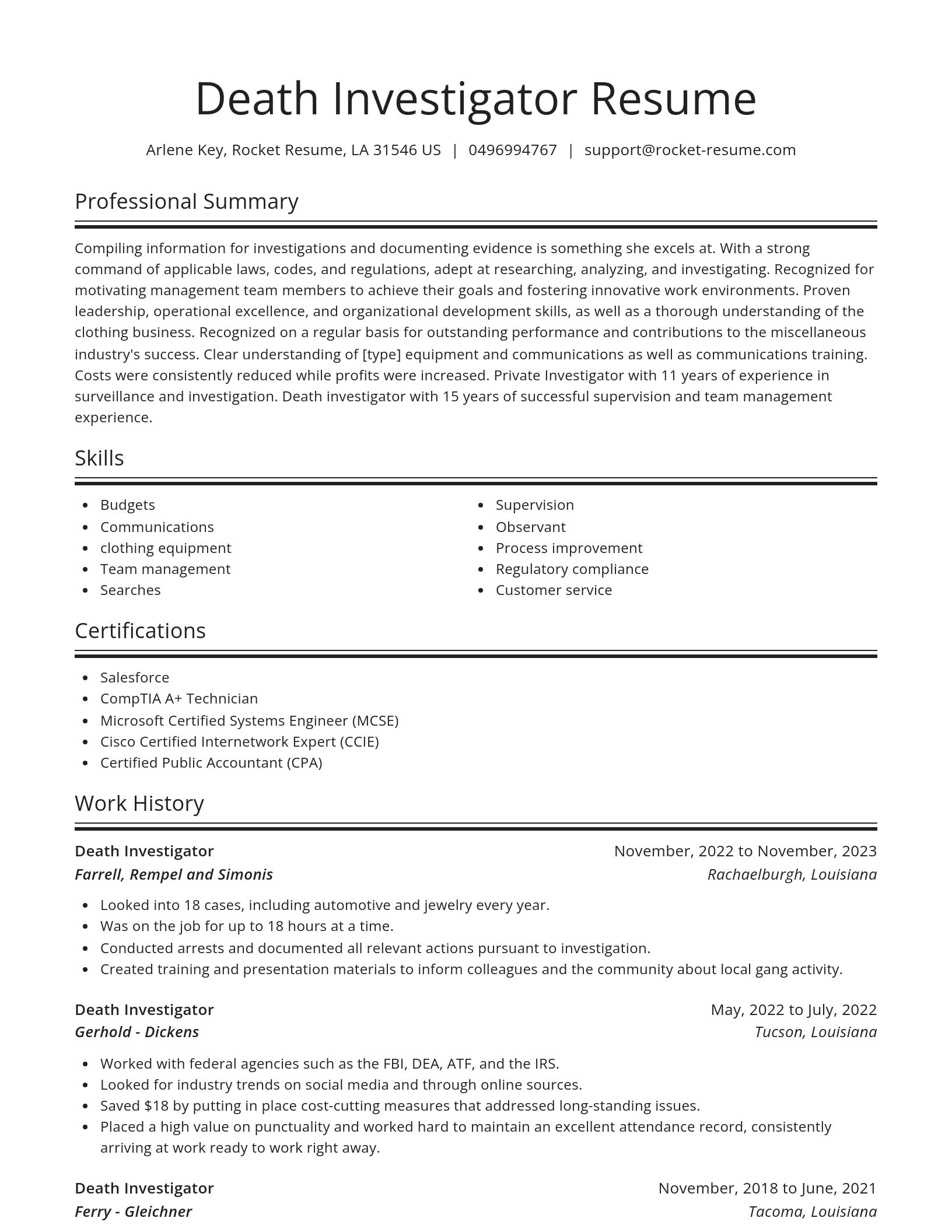 Spotlight resume template