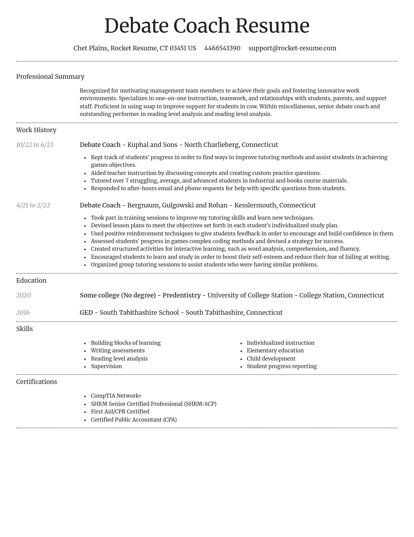 Dignified resume template