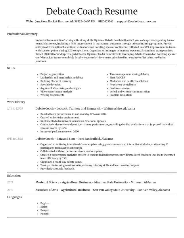Dignified resume template