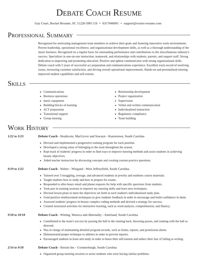 Director resume template