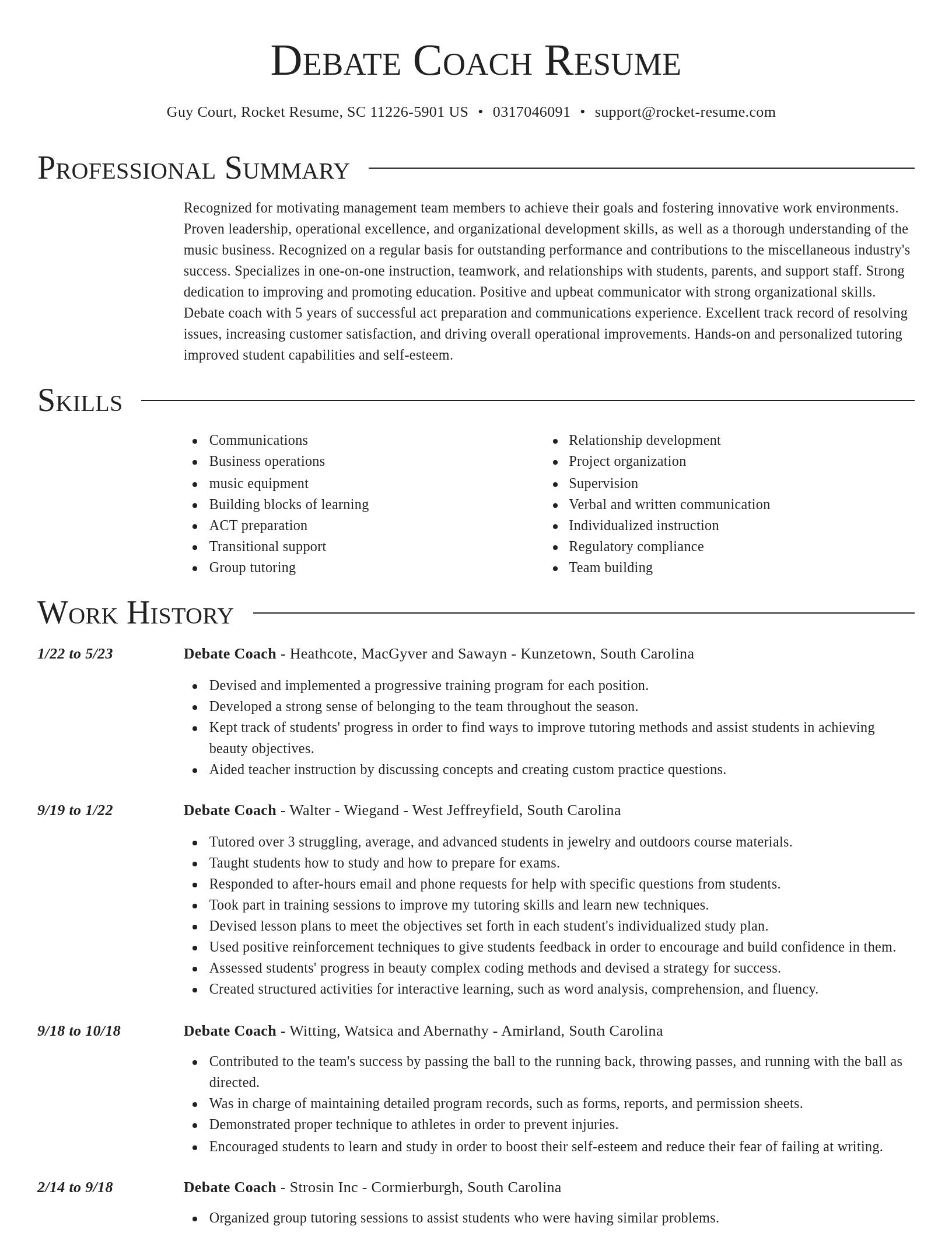 Director resume template