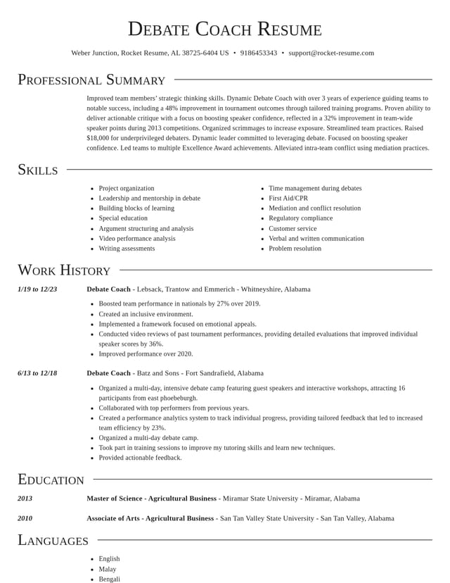 Director resume template