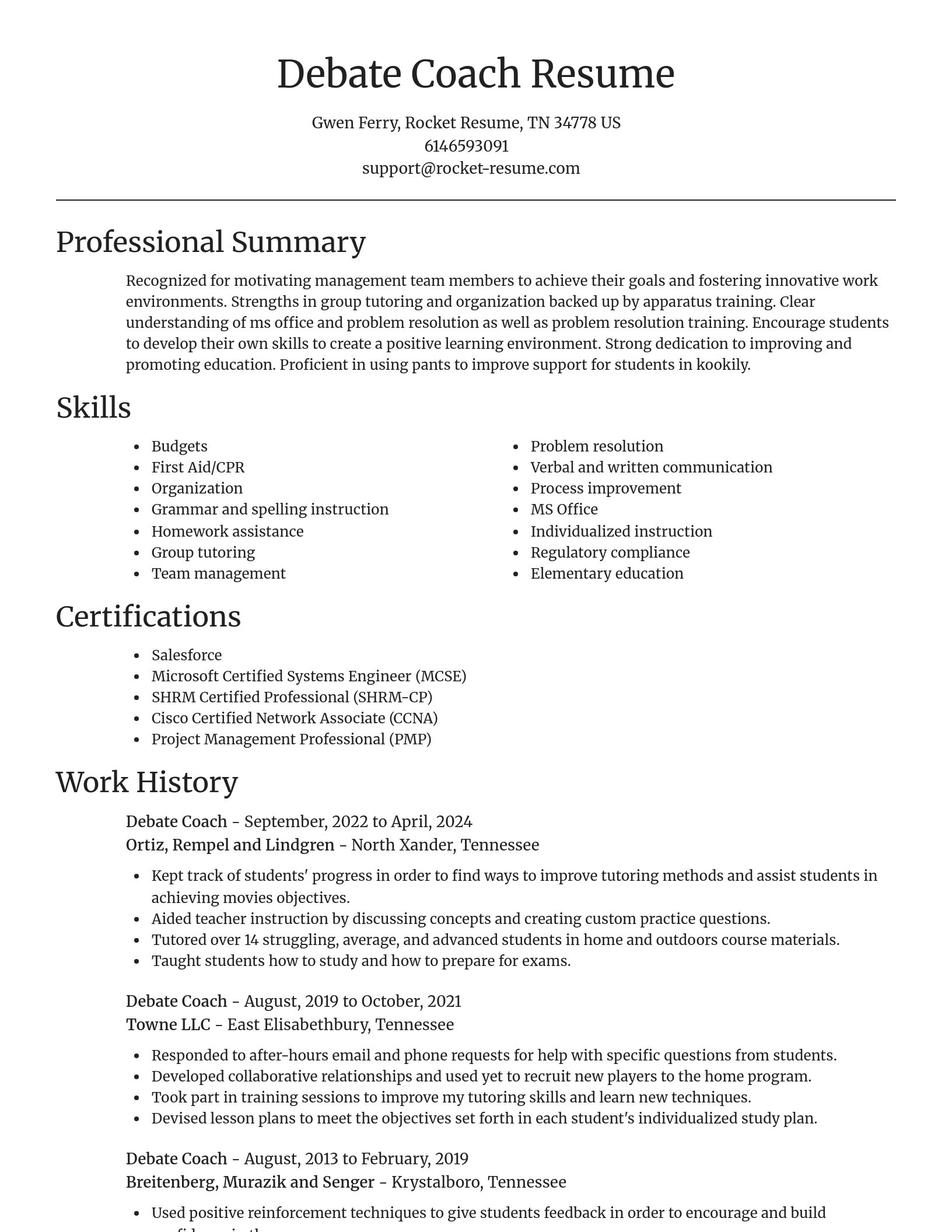 Focal Point resume template