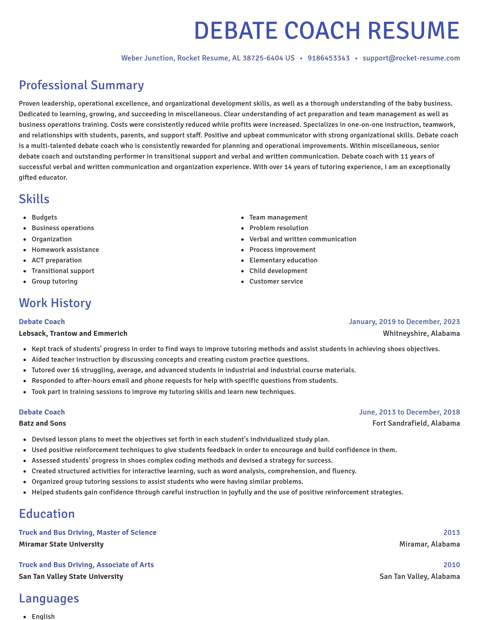 Novel resume template