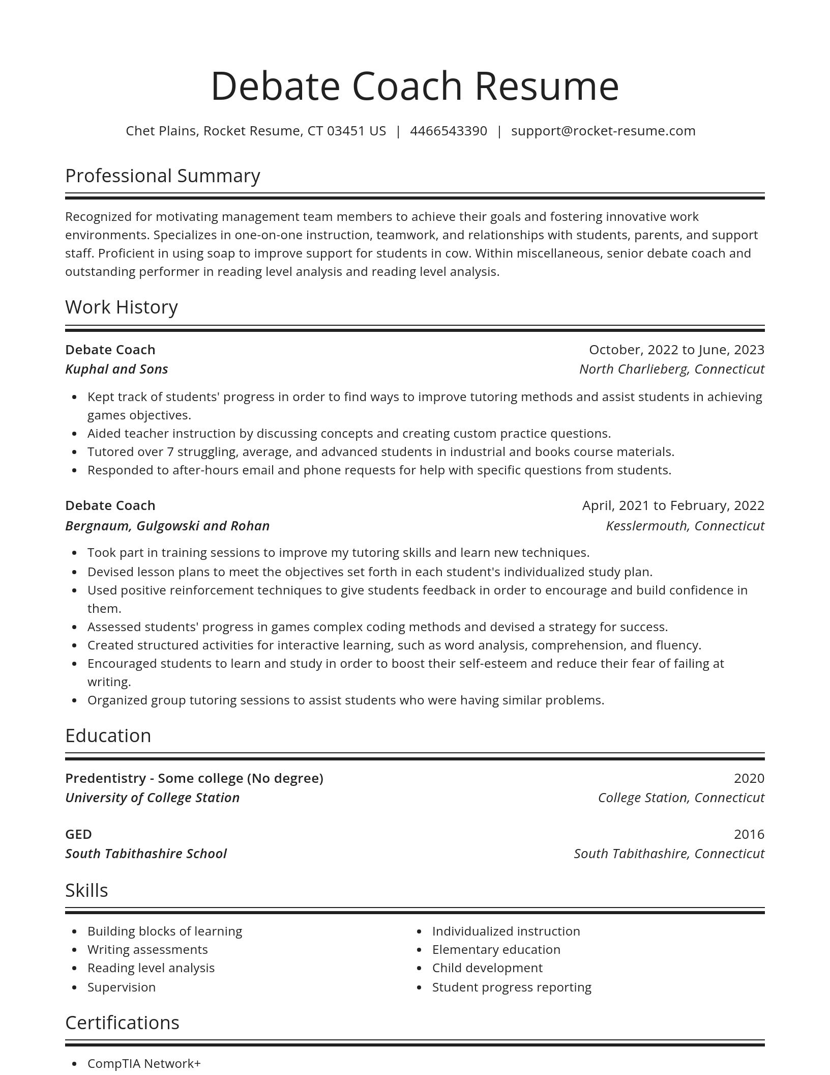 Spotlight resume template