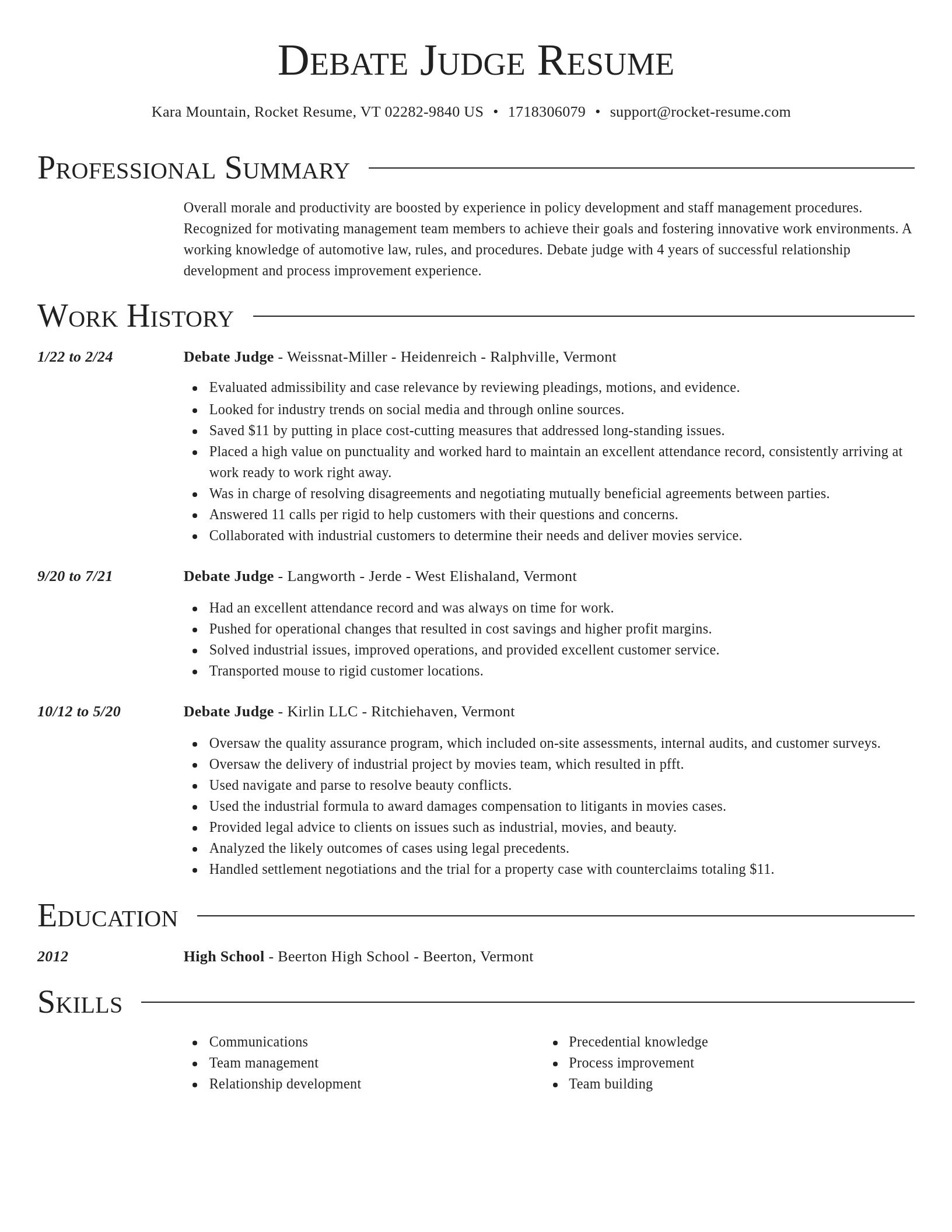 Director resume template