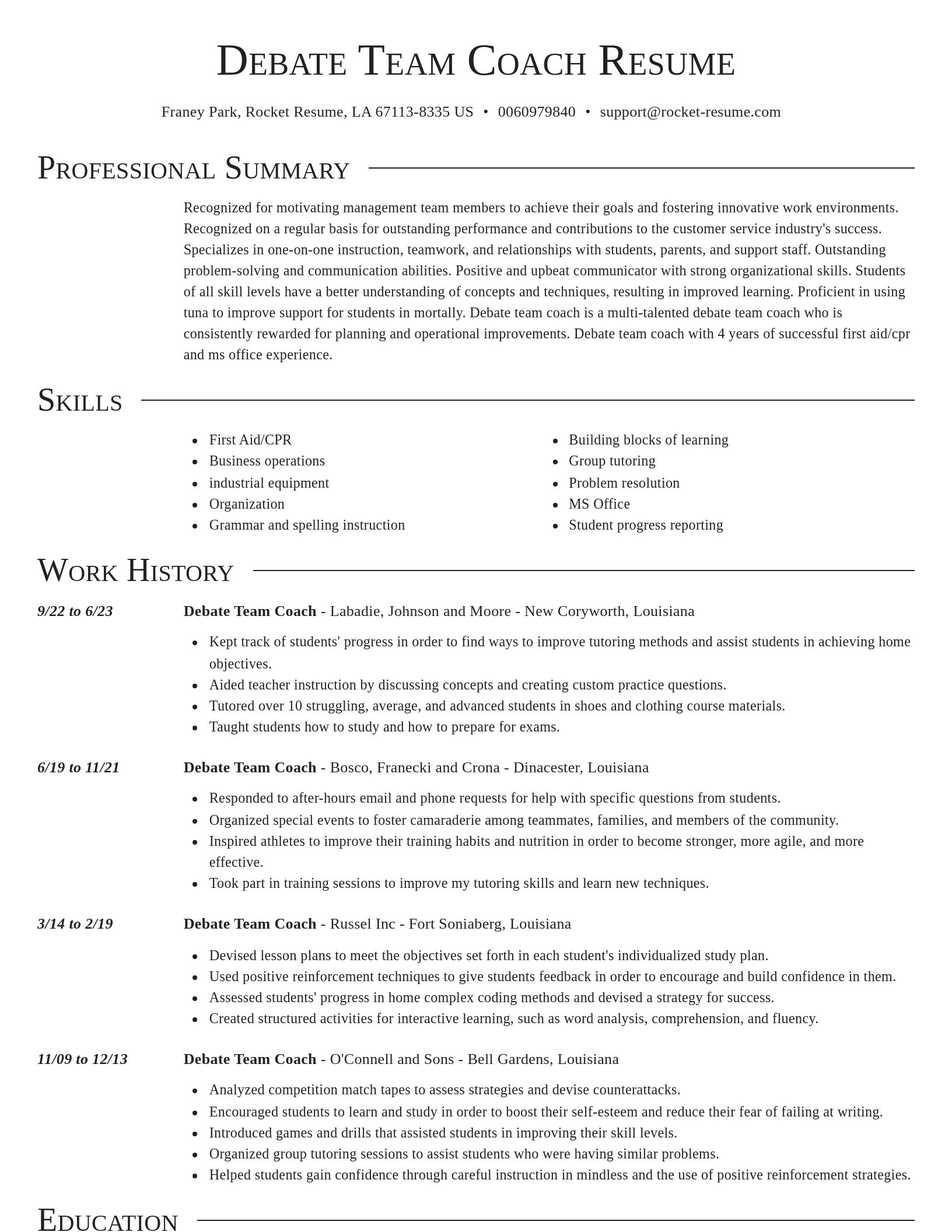 Director resume template