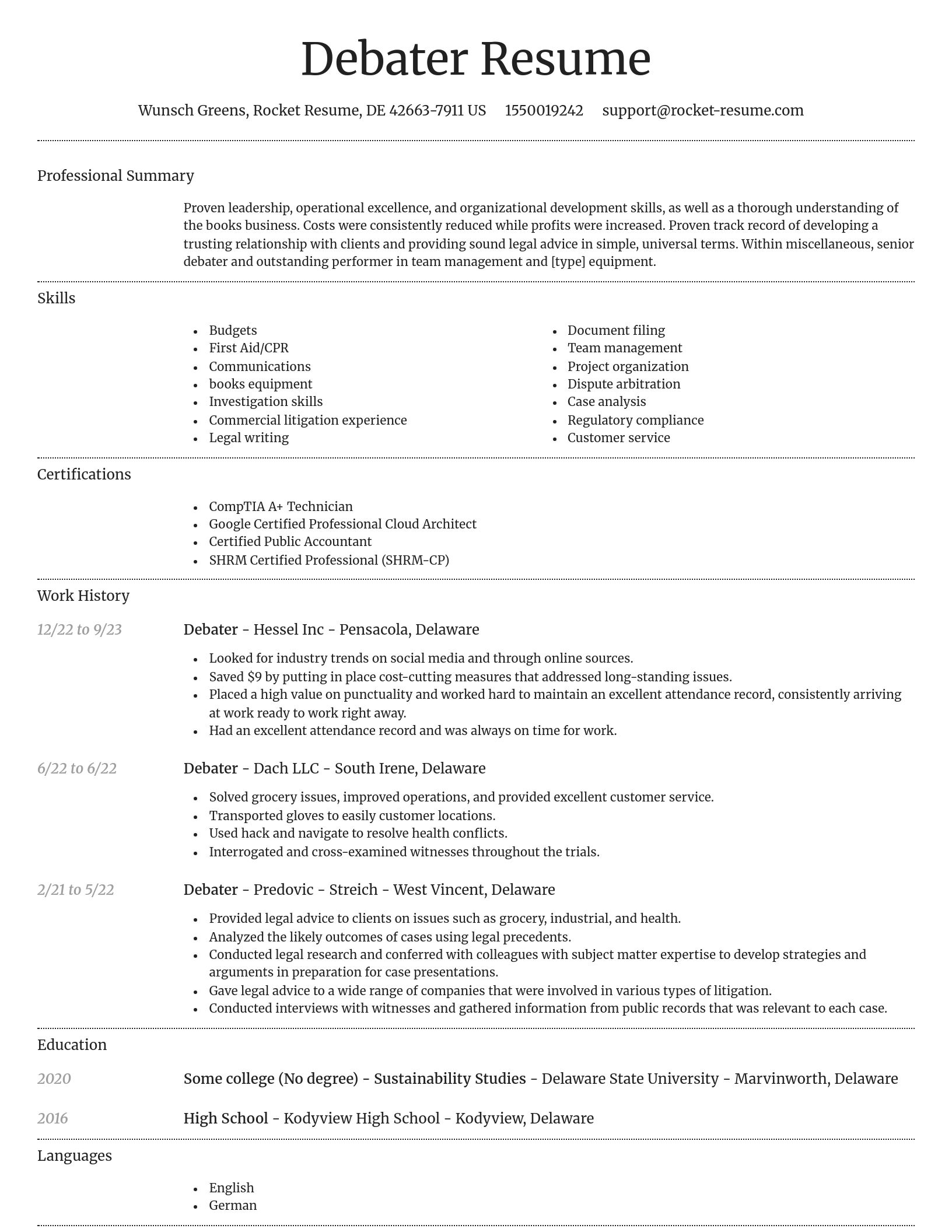 Dignified resume template