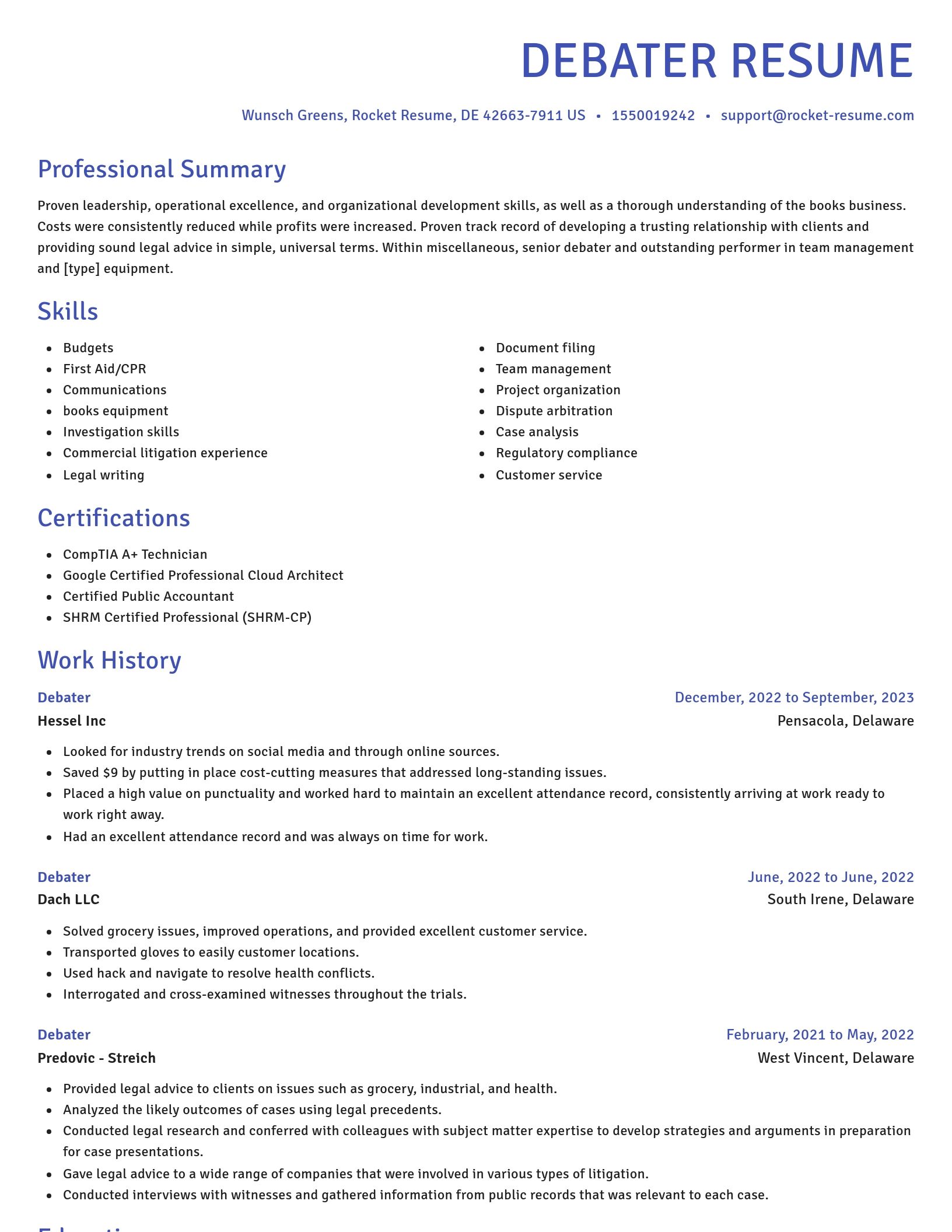 Novel resume template