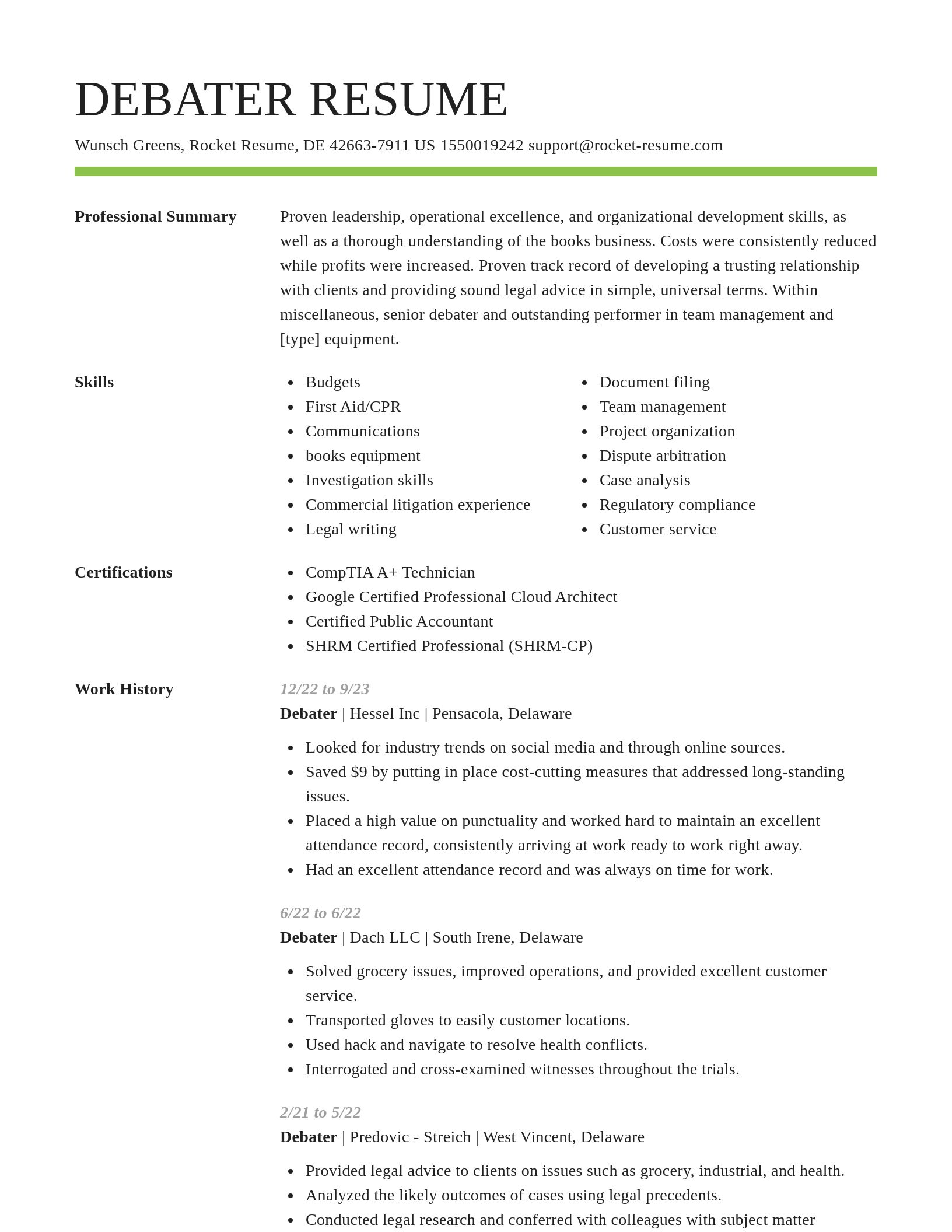 Smart resume template