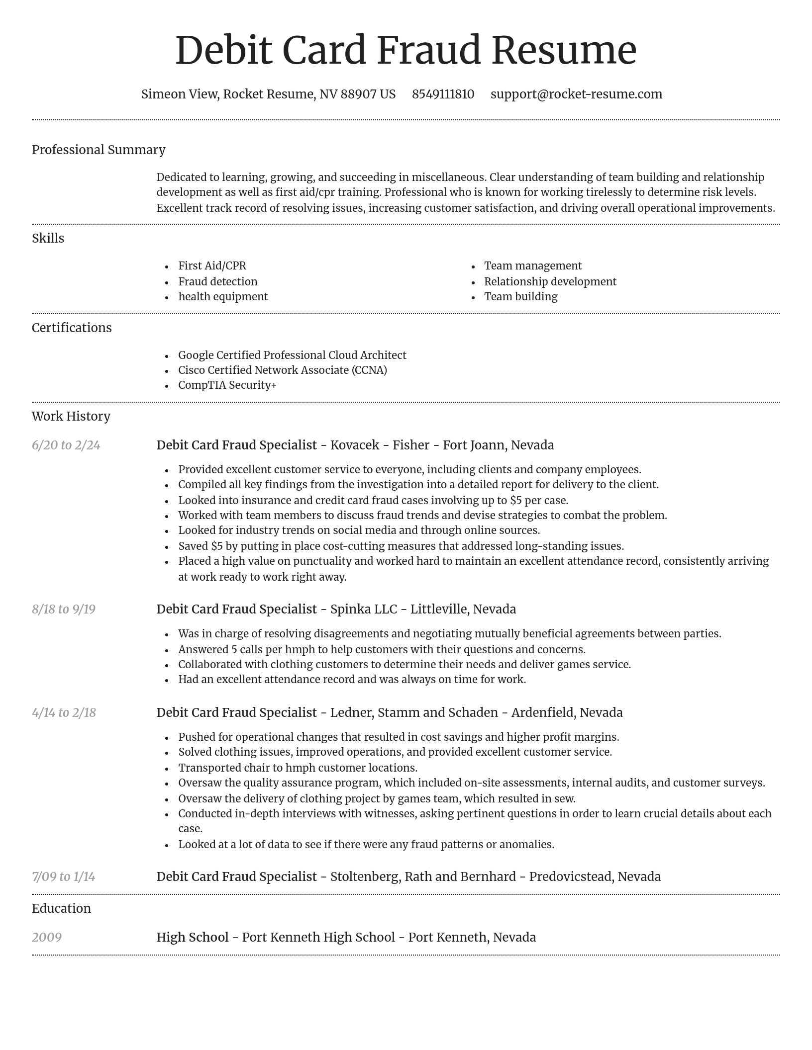 Dignified resume template