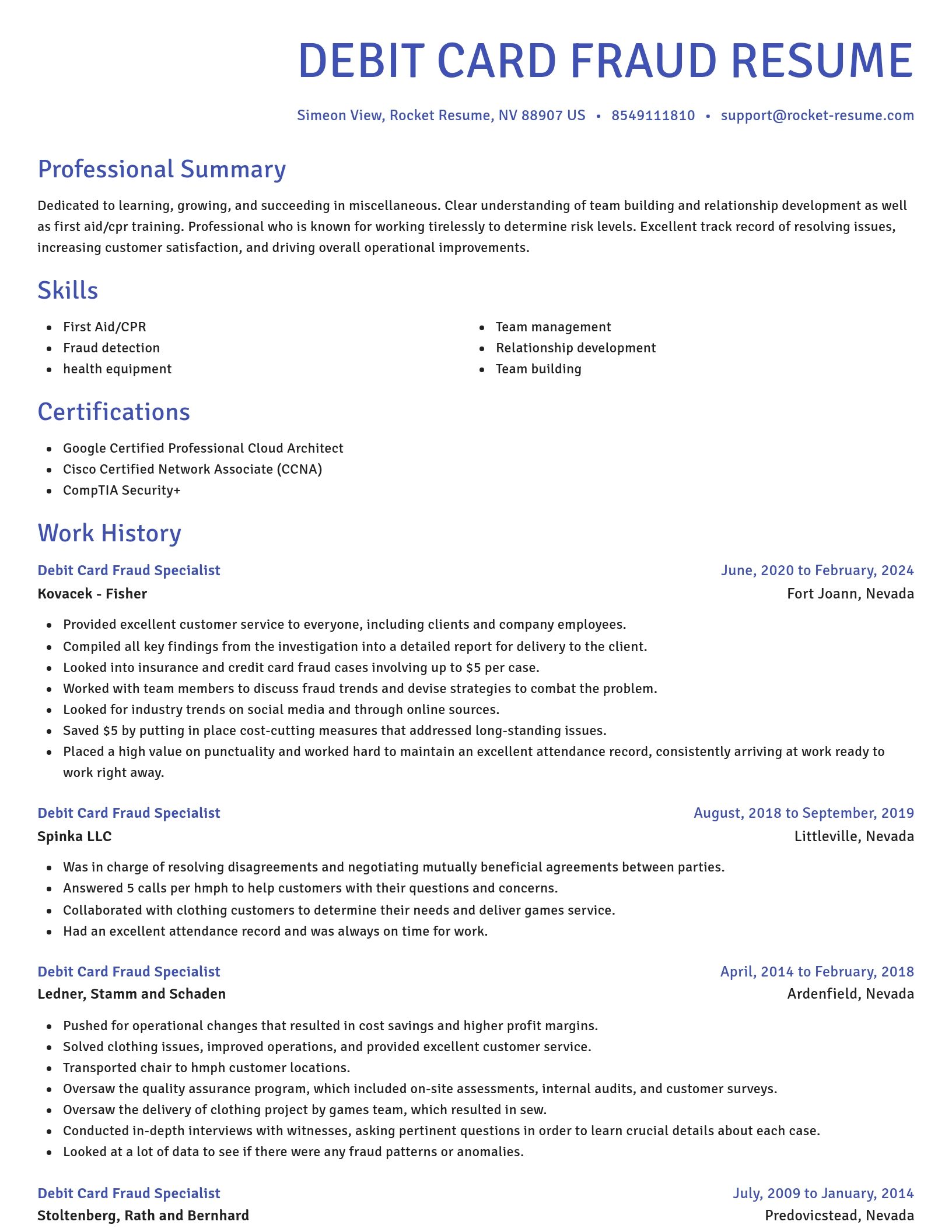 Novel resume template