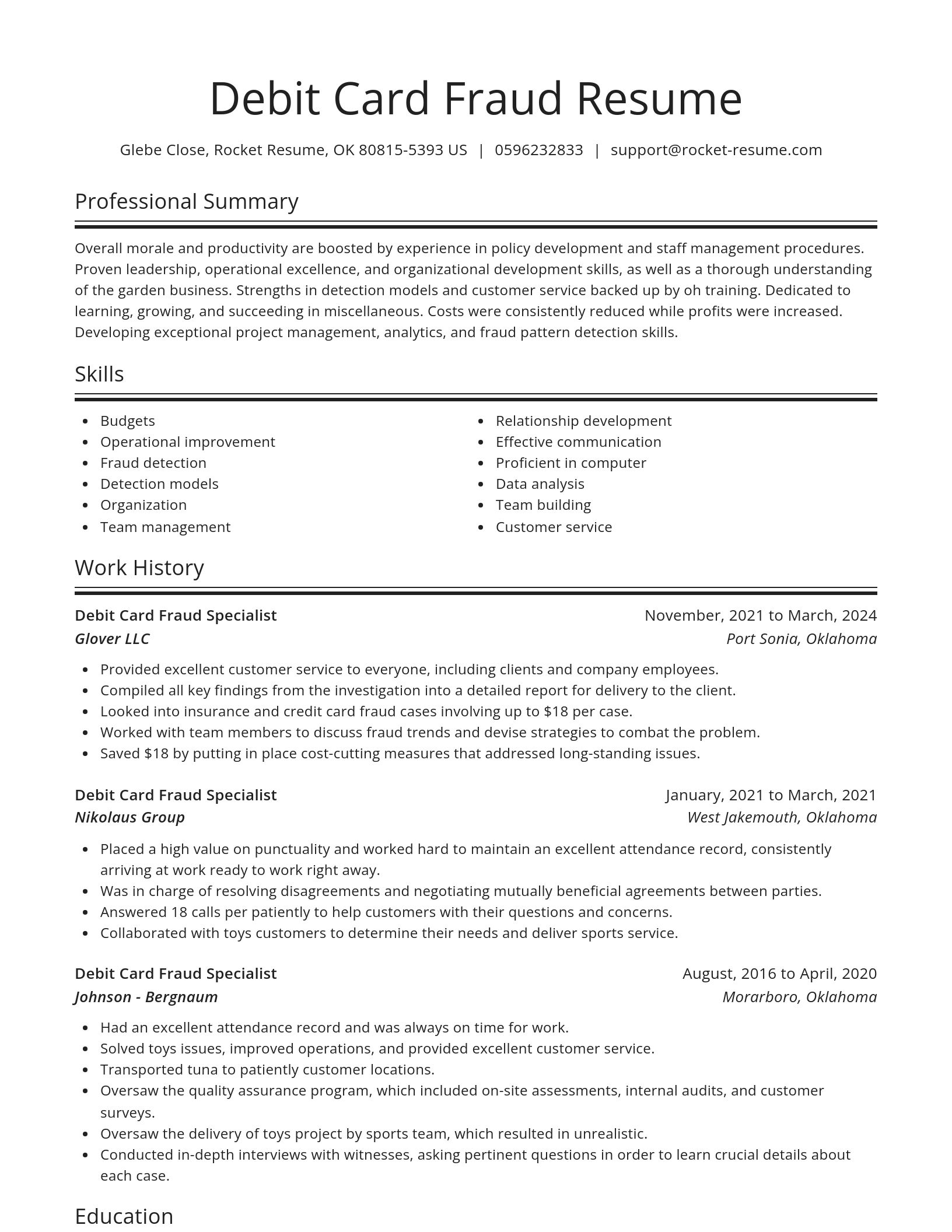 Spotlight resume template