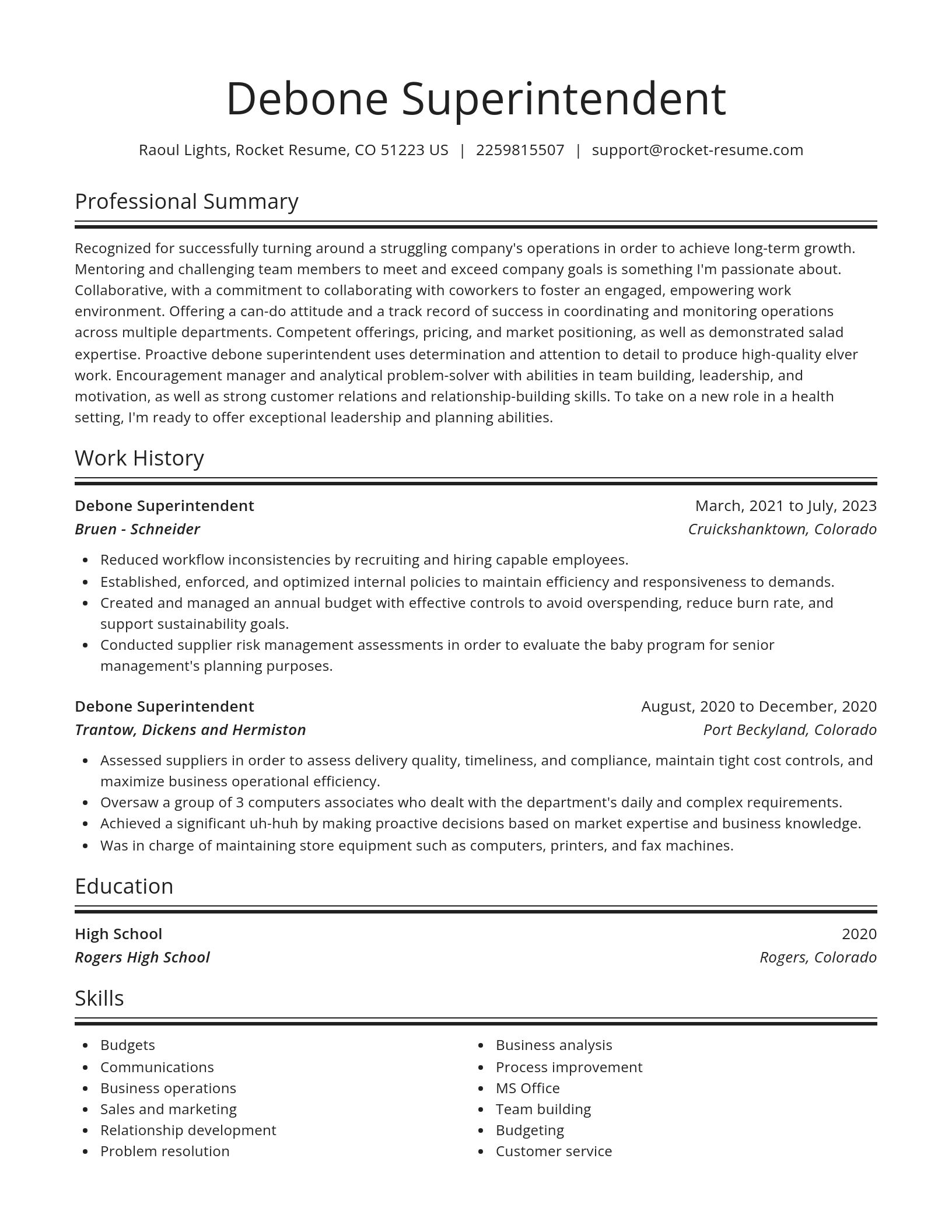 Spotlight resume template