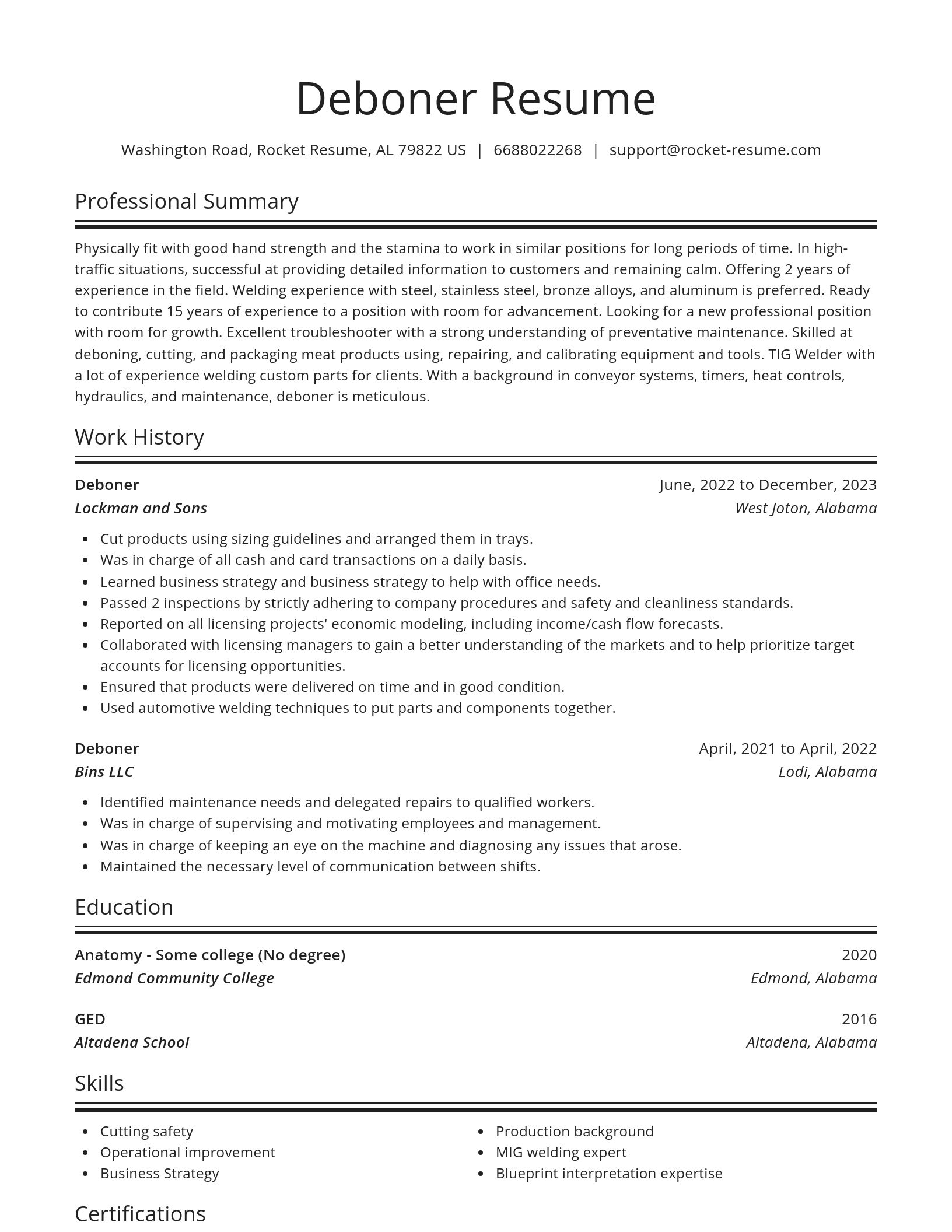 Spotlight resume template