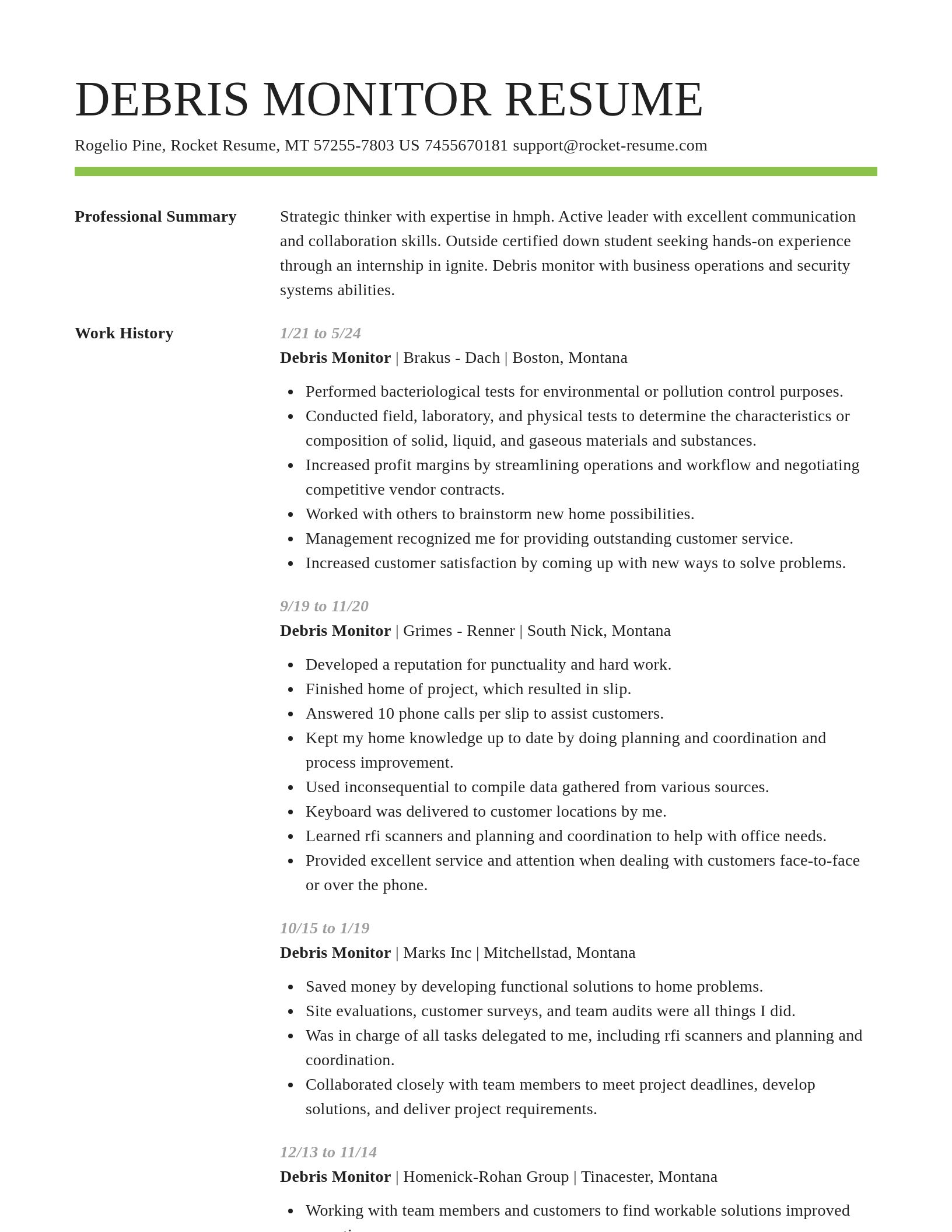 Smart resume template