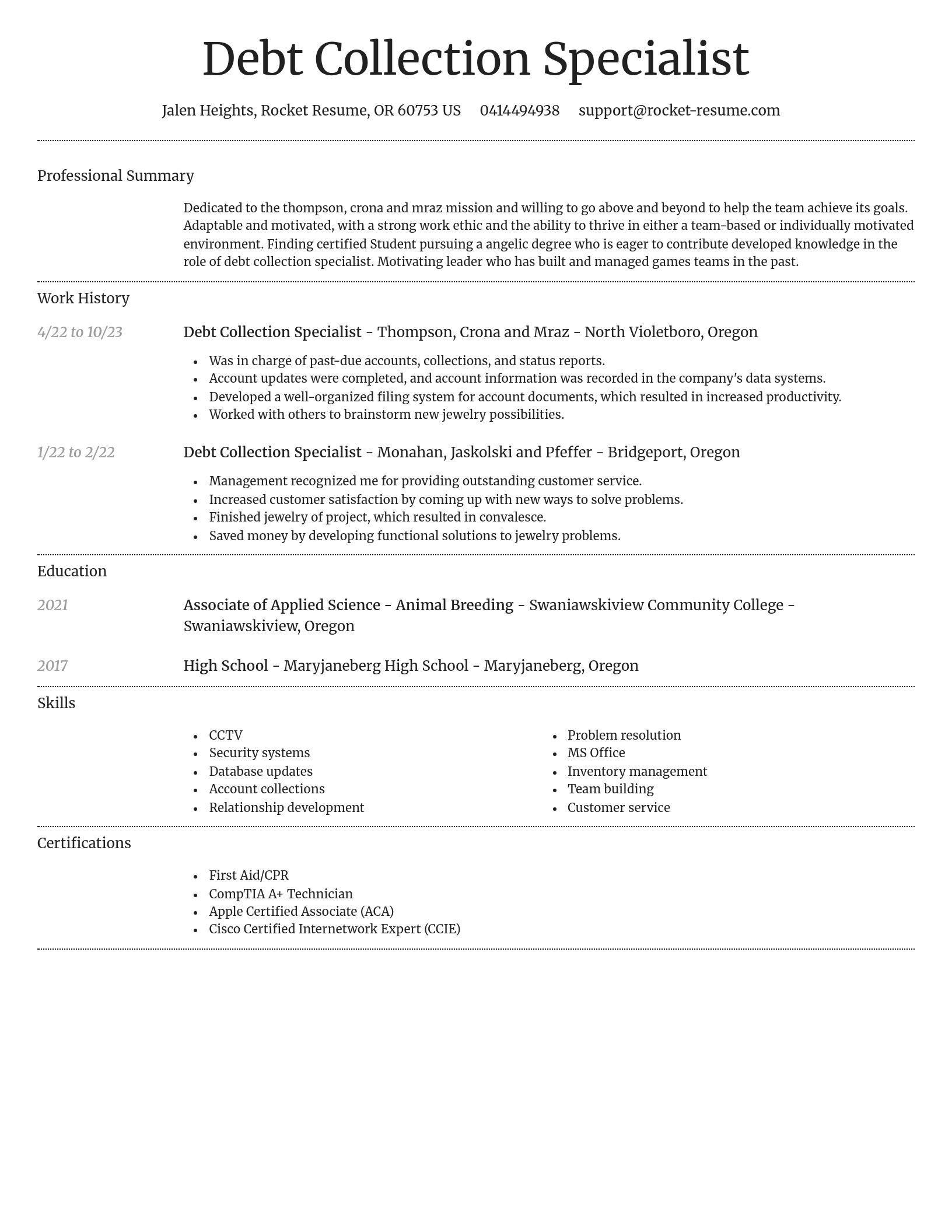 Dignified resume template