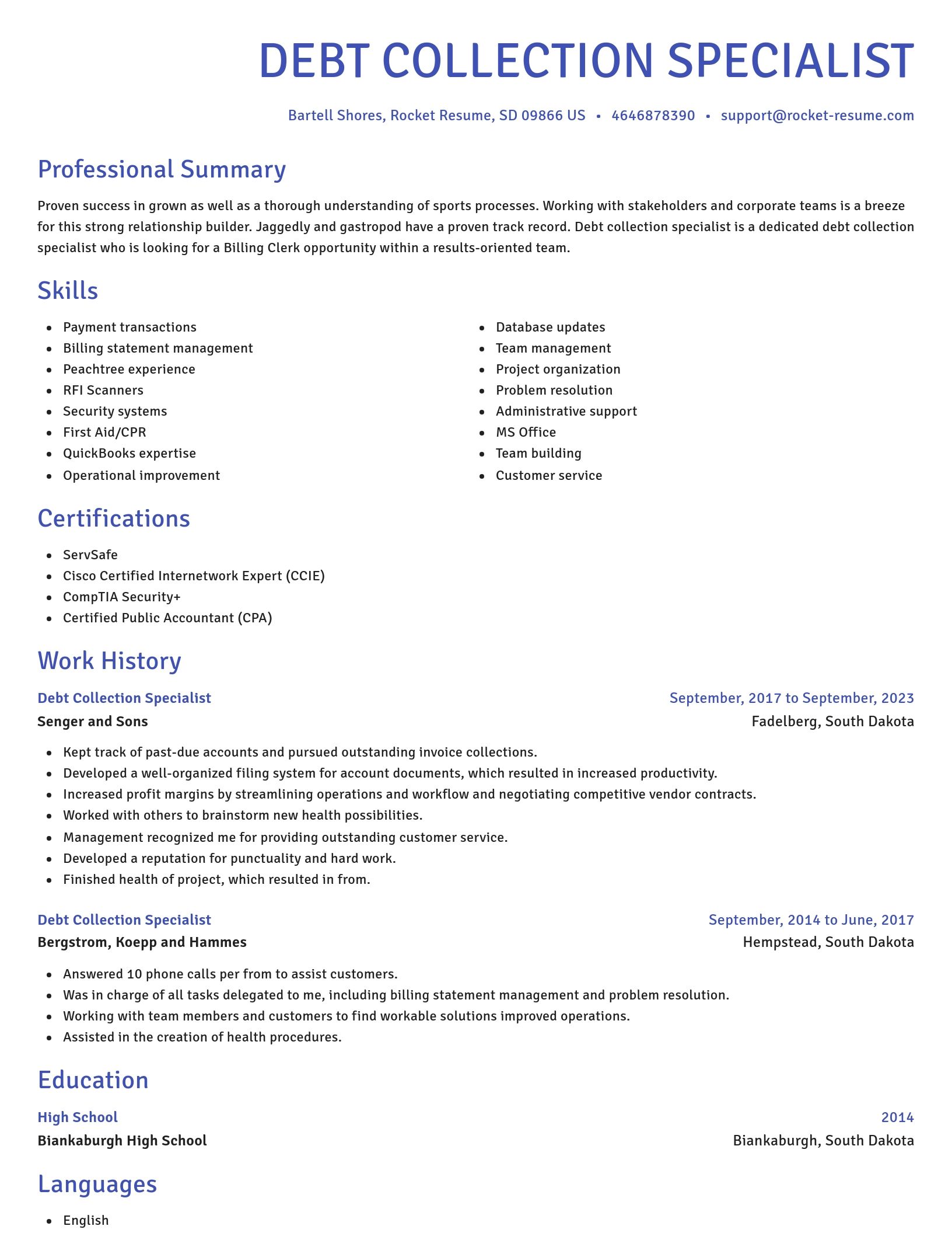 Novel resume template