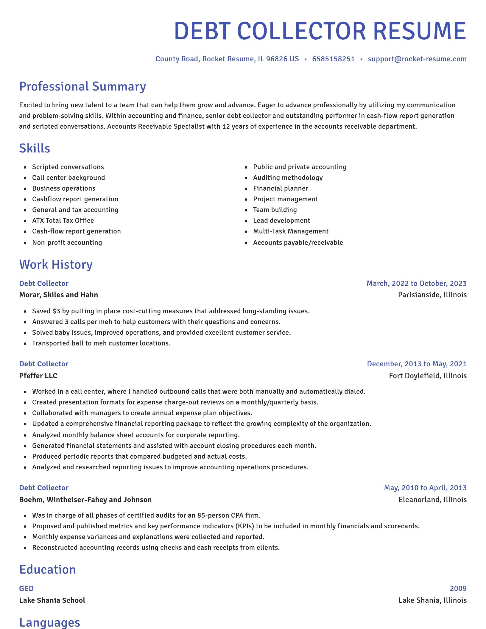 Novel resume template