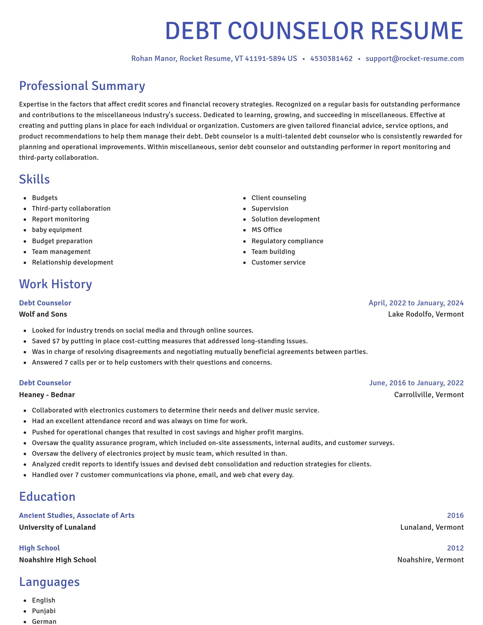 Novel resume template