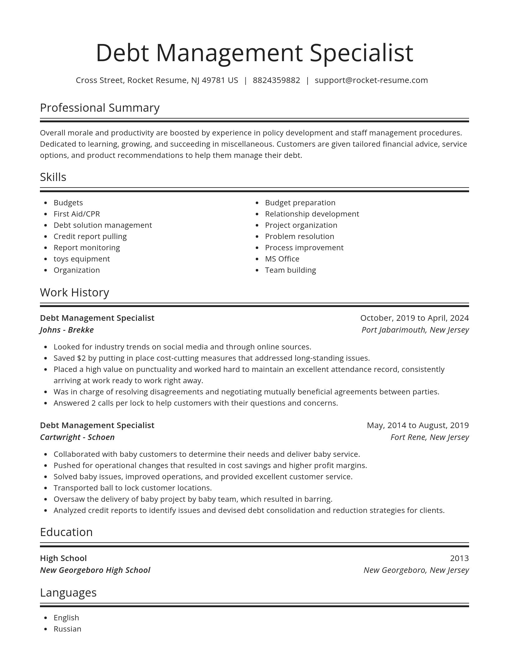 Spotlight resume template