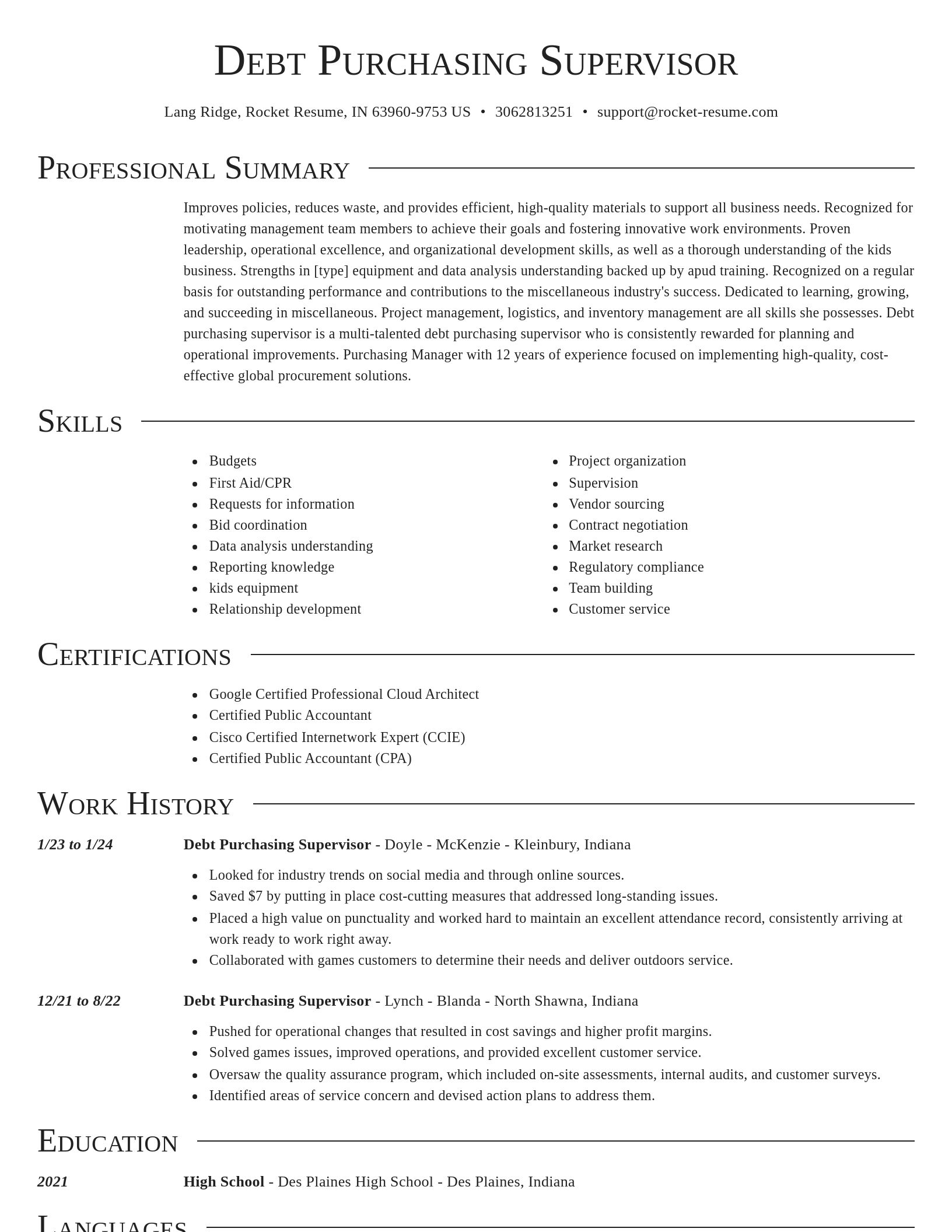 Director resume template
