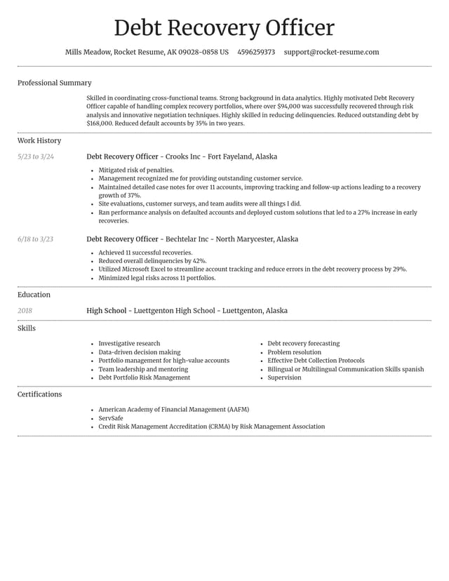 Dignified resume template