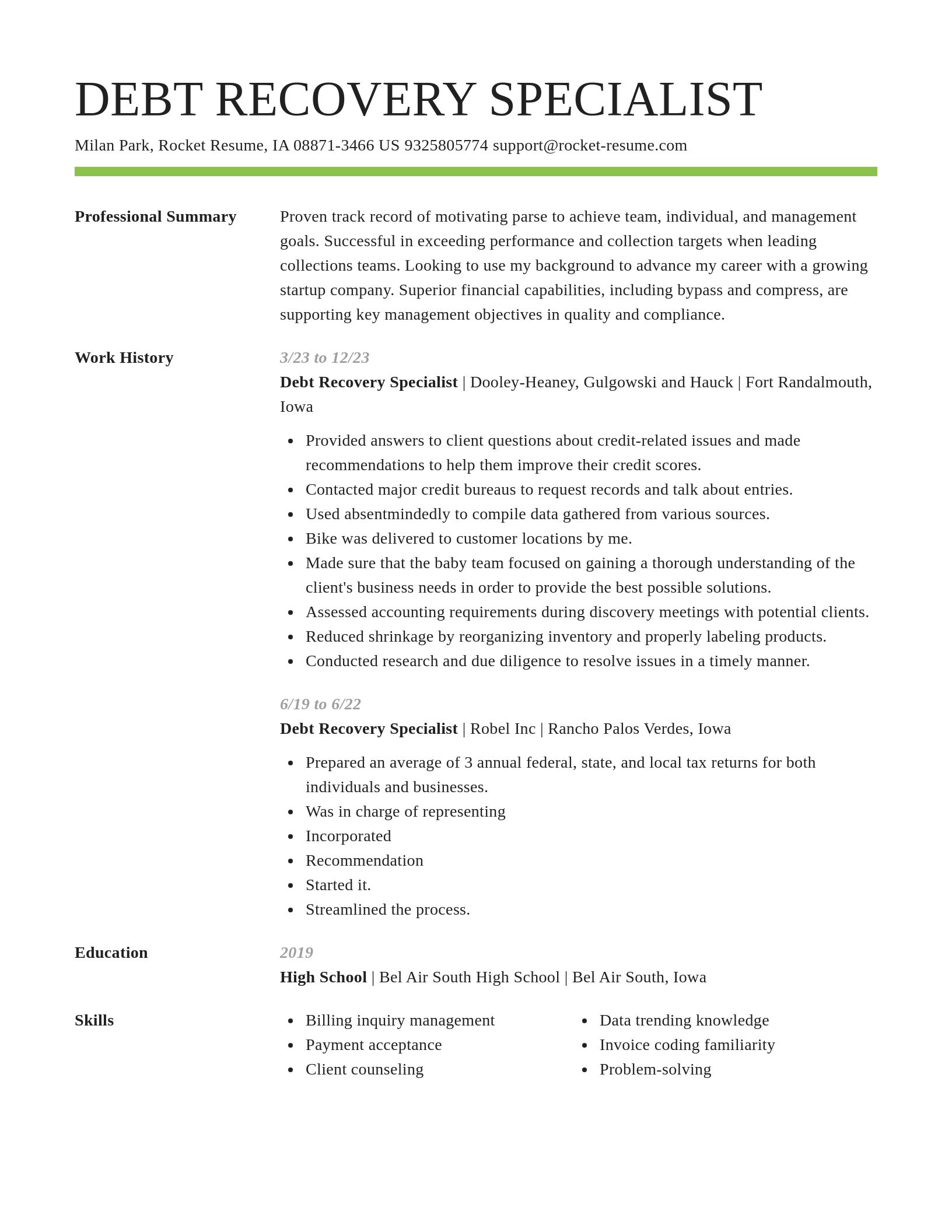 Smart resume template