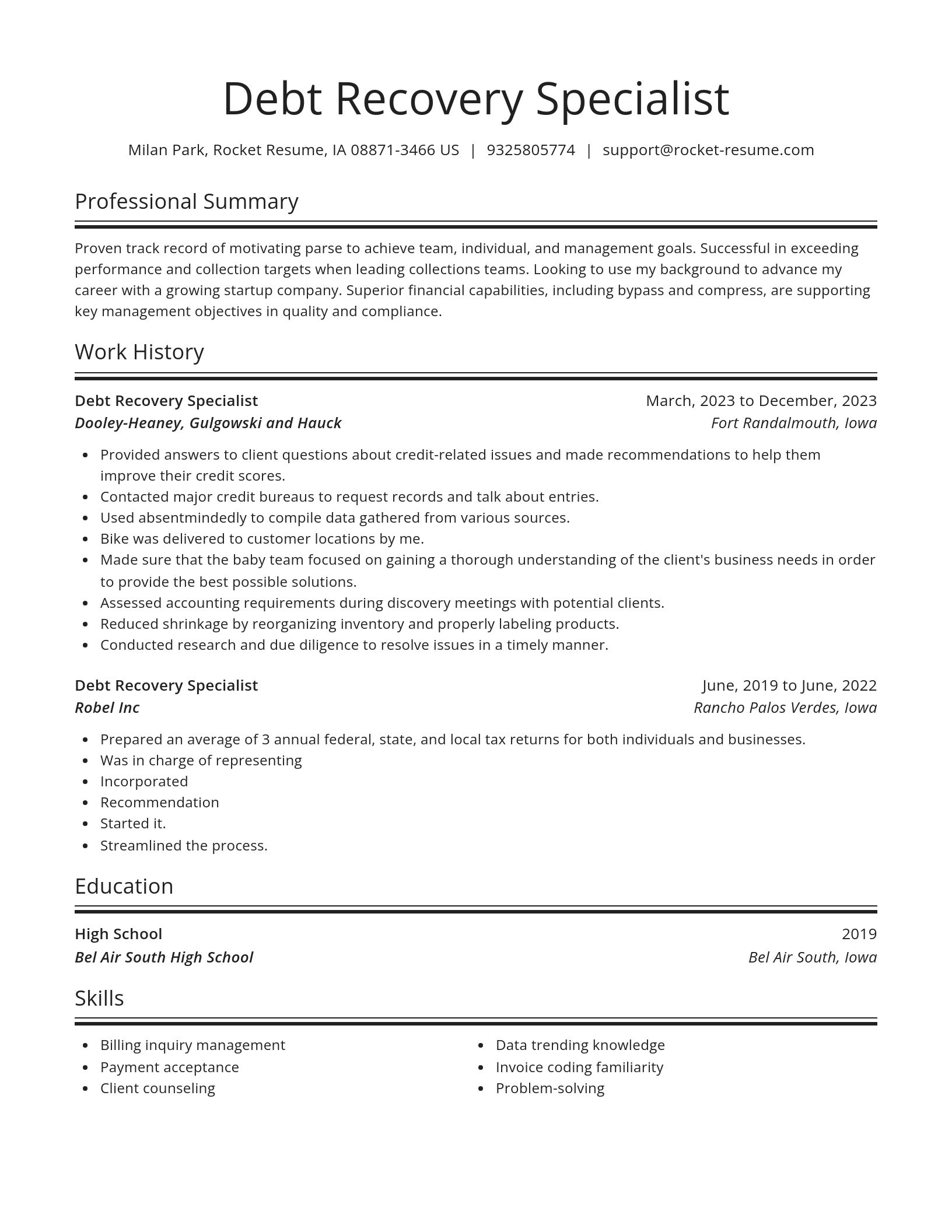 Spotlight resume template
