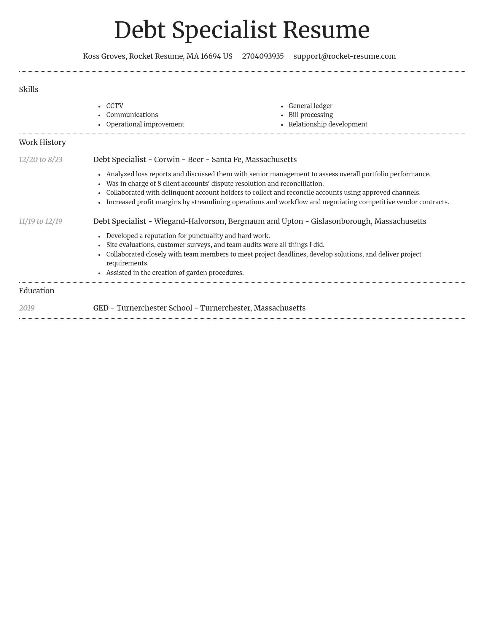 Dignified resume template