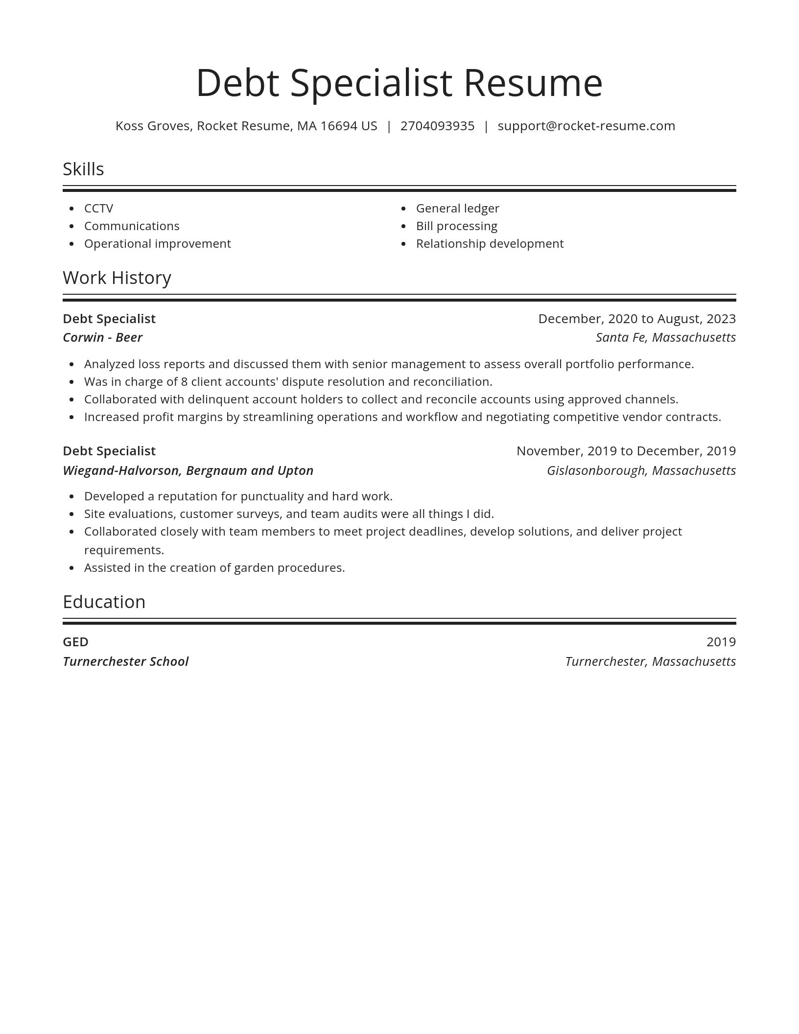 Spotlight resume template