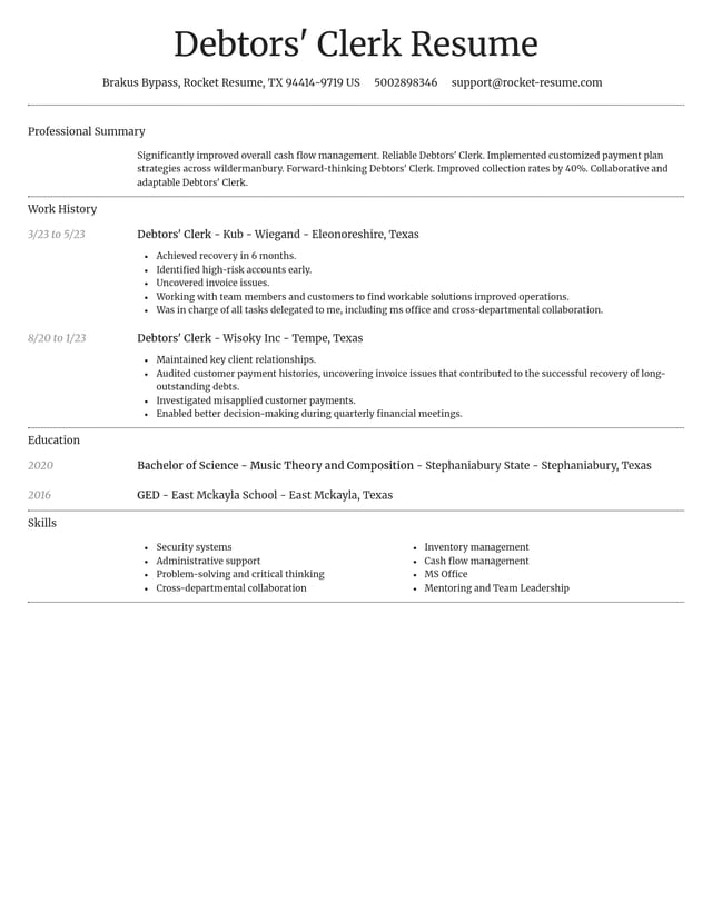Dignified resume template