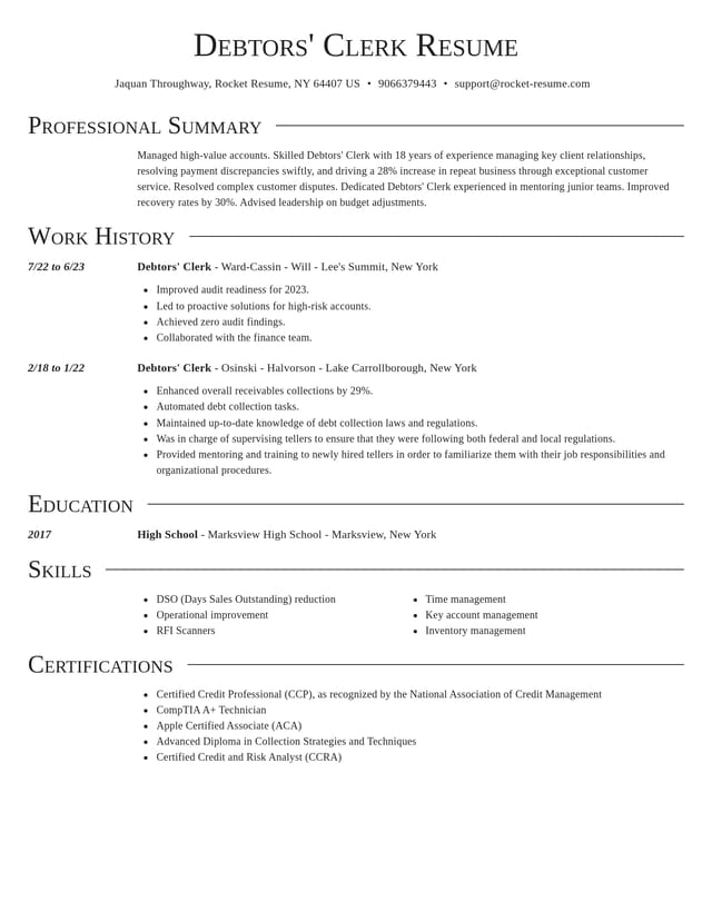 Director resume template