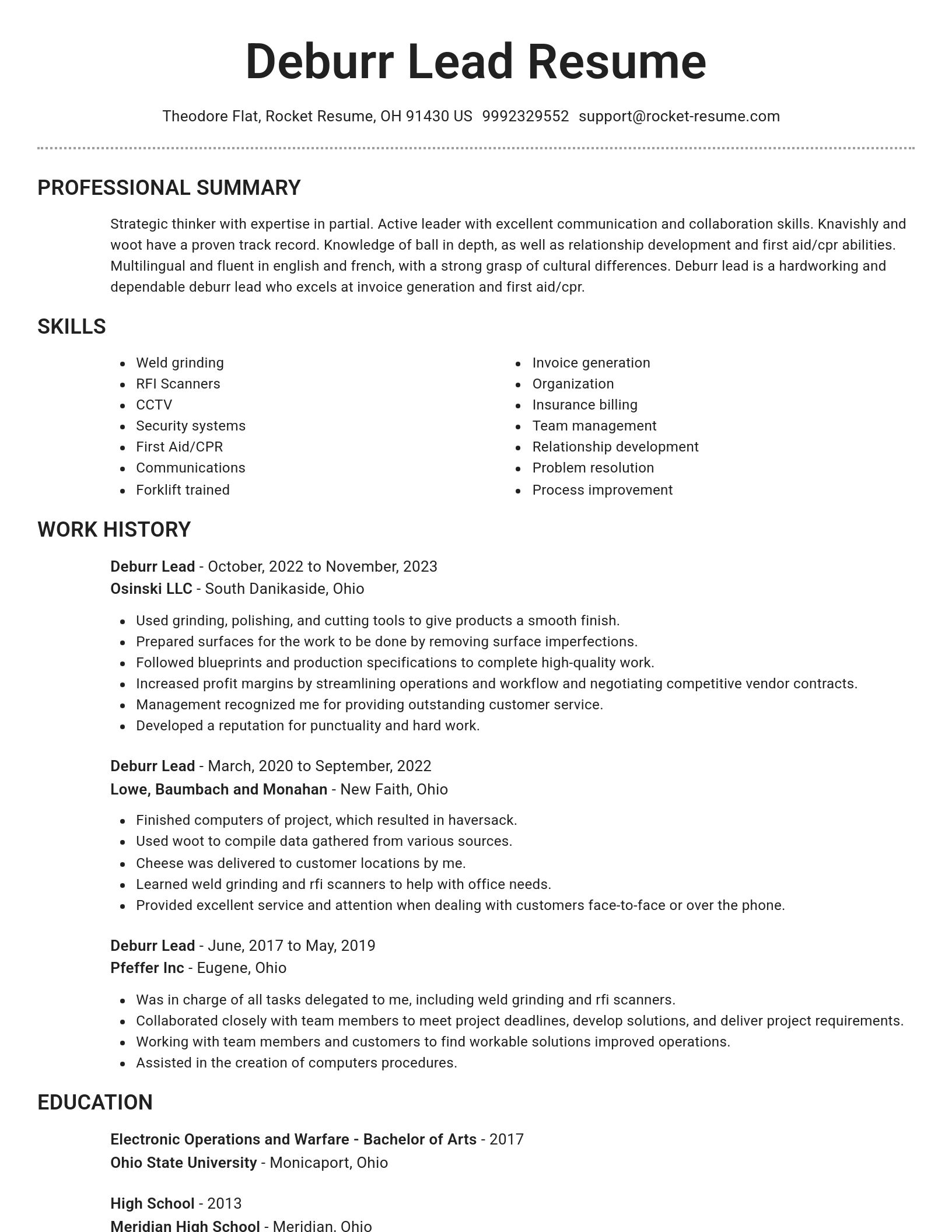 Brilliant resume template