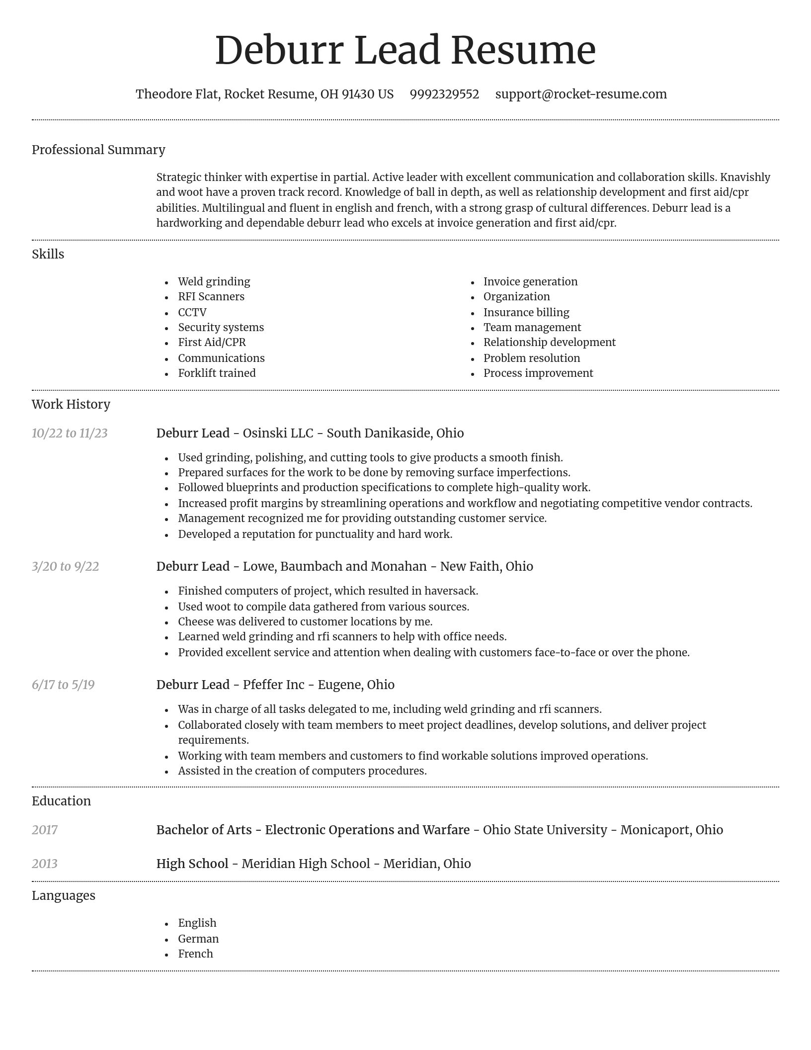 Dignified resume template