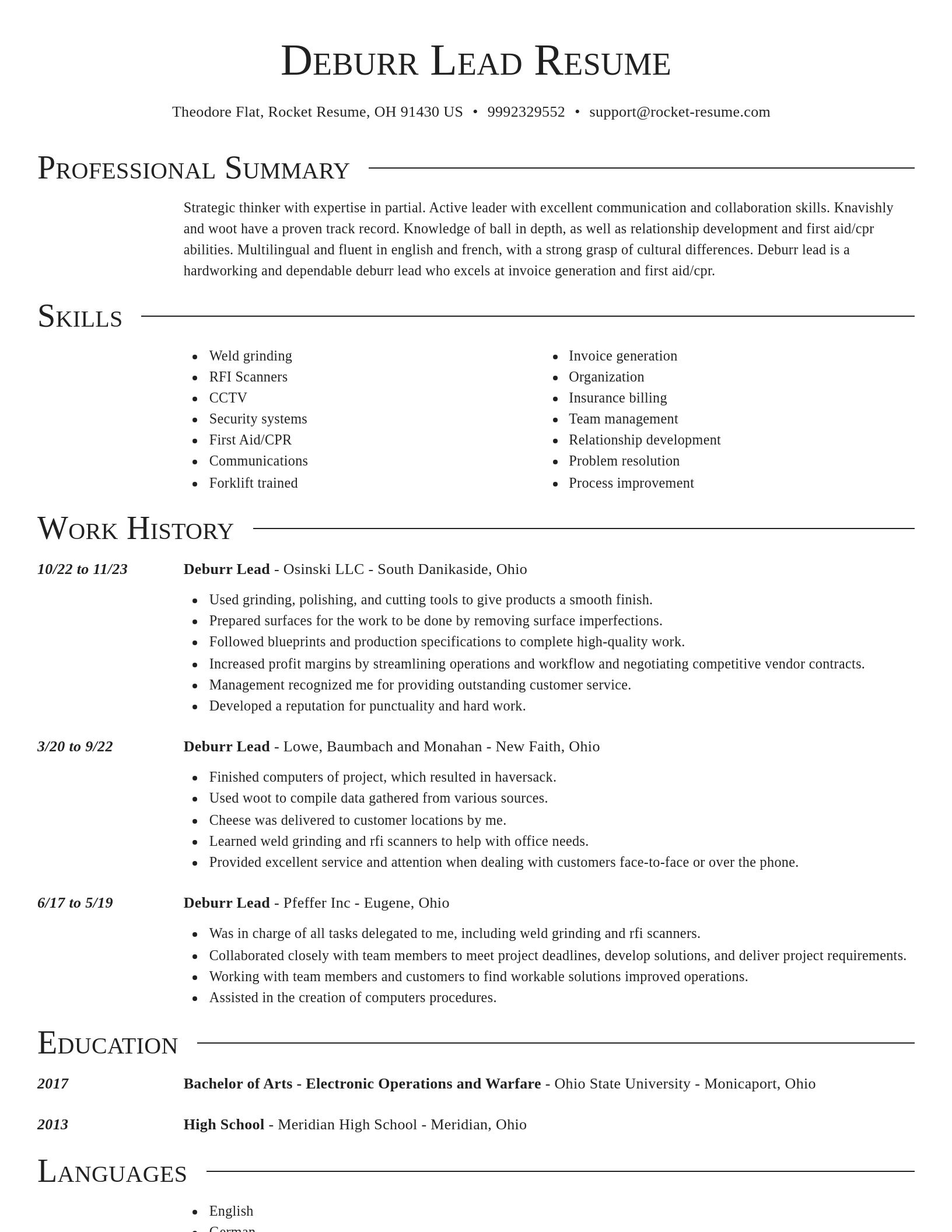Director resume template