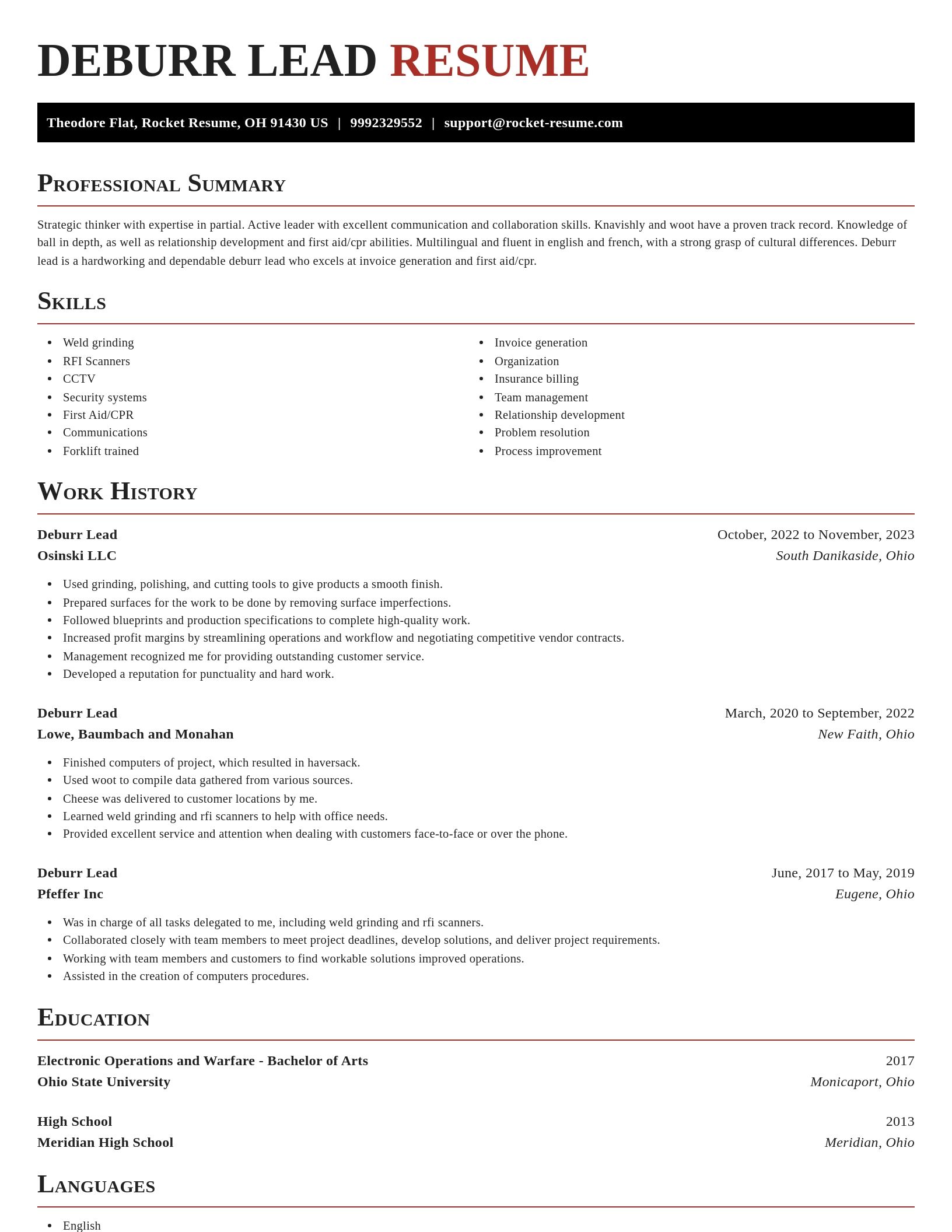 Exquisite resume template