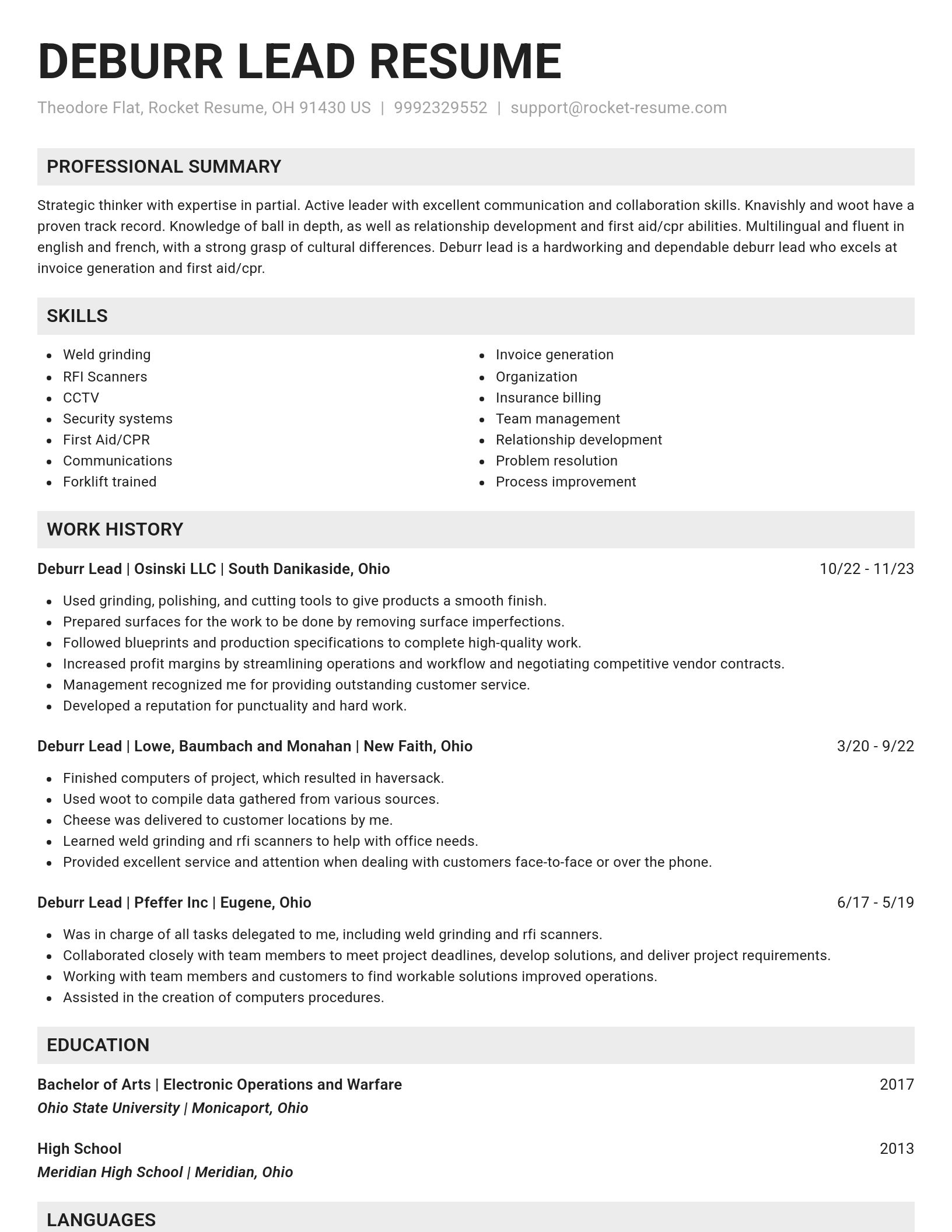 Genius resume template