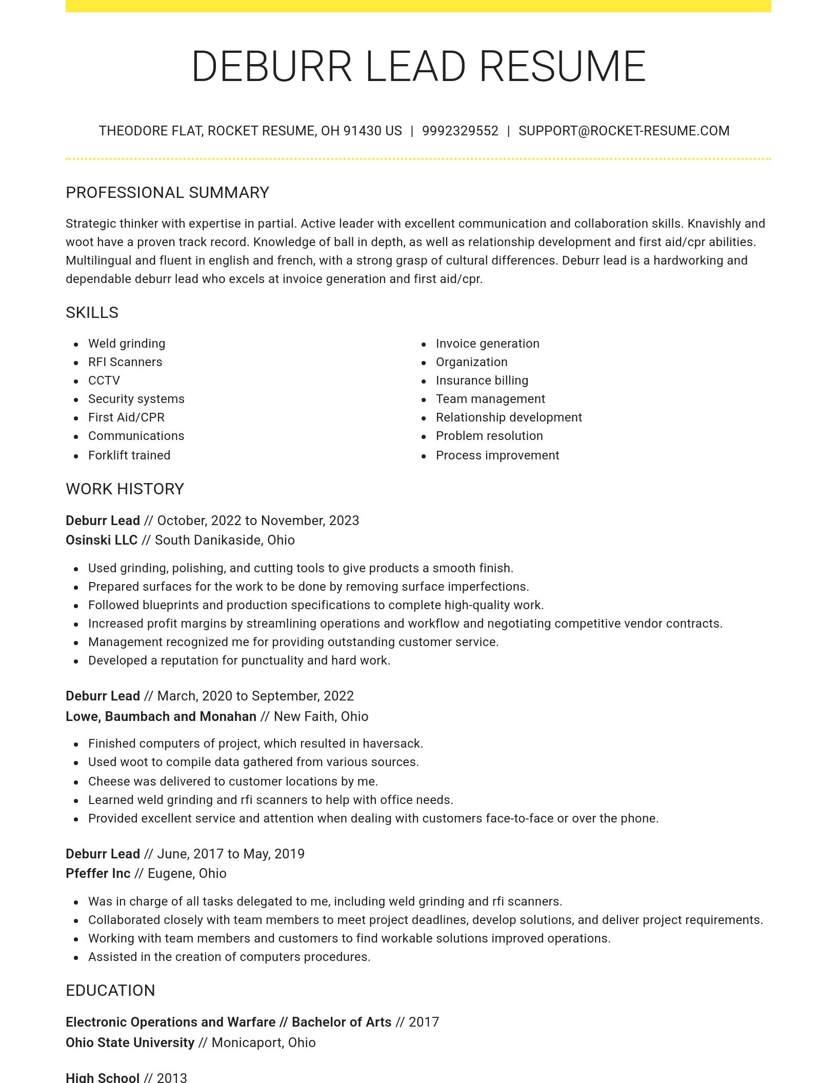 Grand resume template