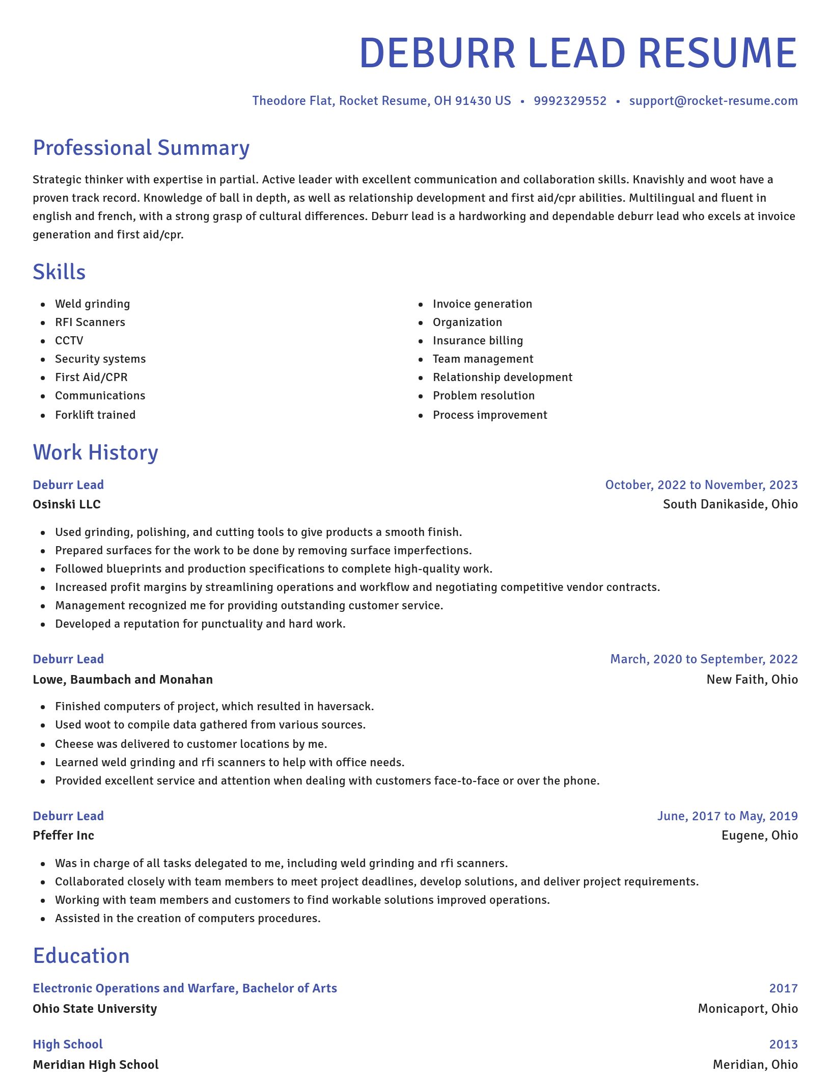Novel resume template