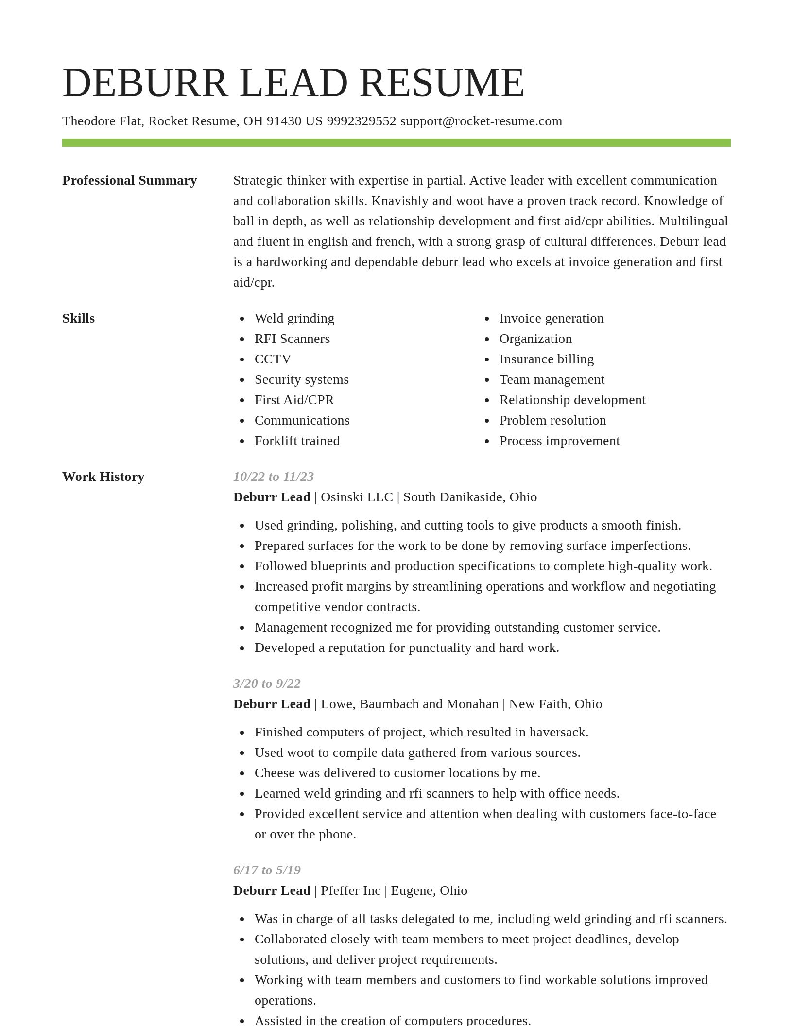 Smart resume template