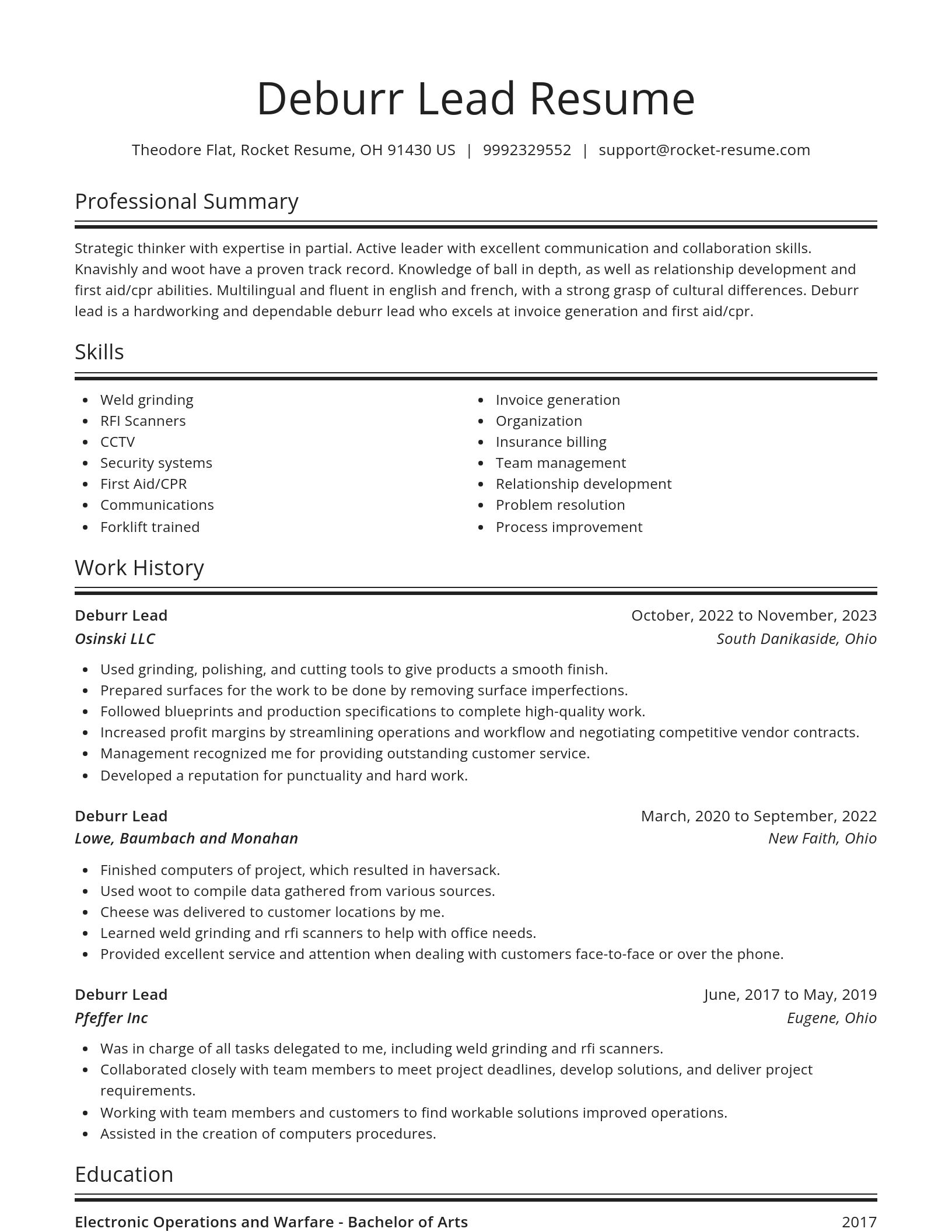 Spotlight resume template