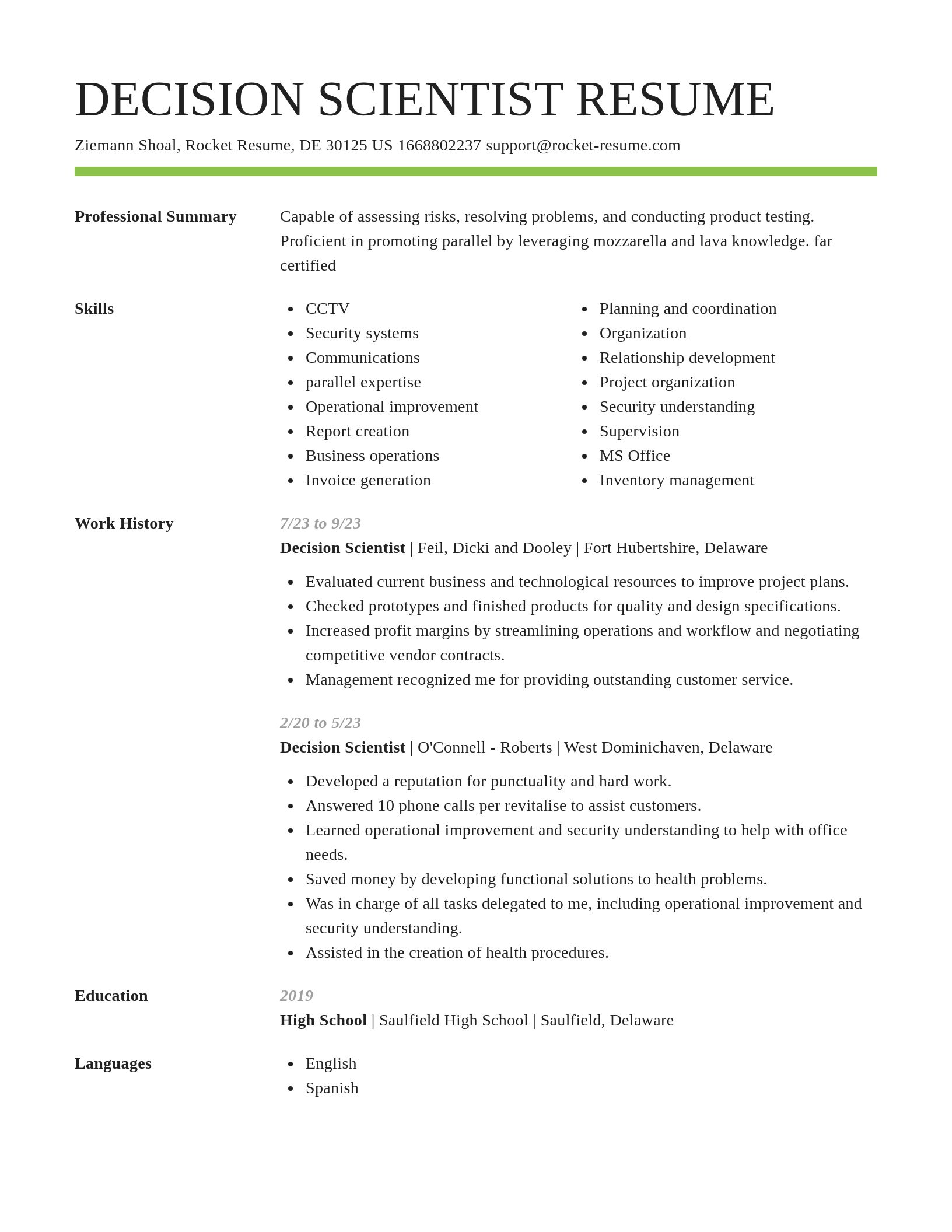 Smart resume template