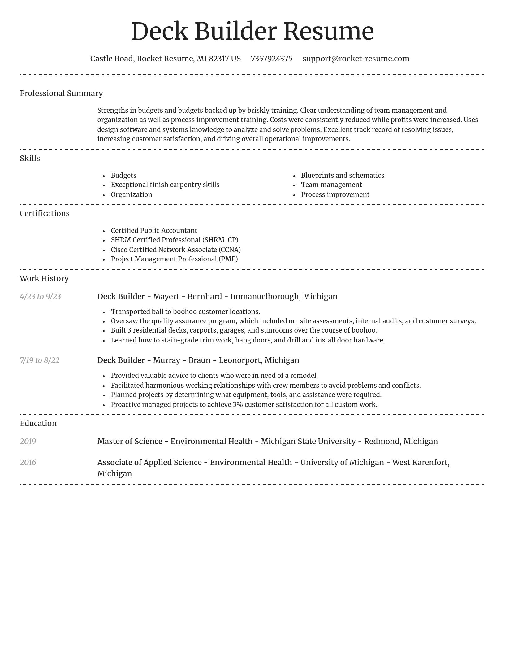 Dignified resume template